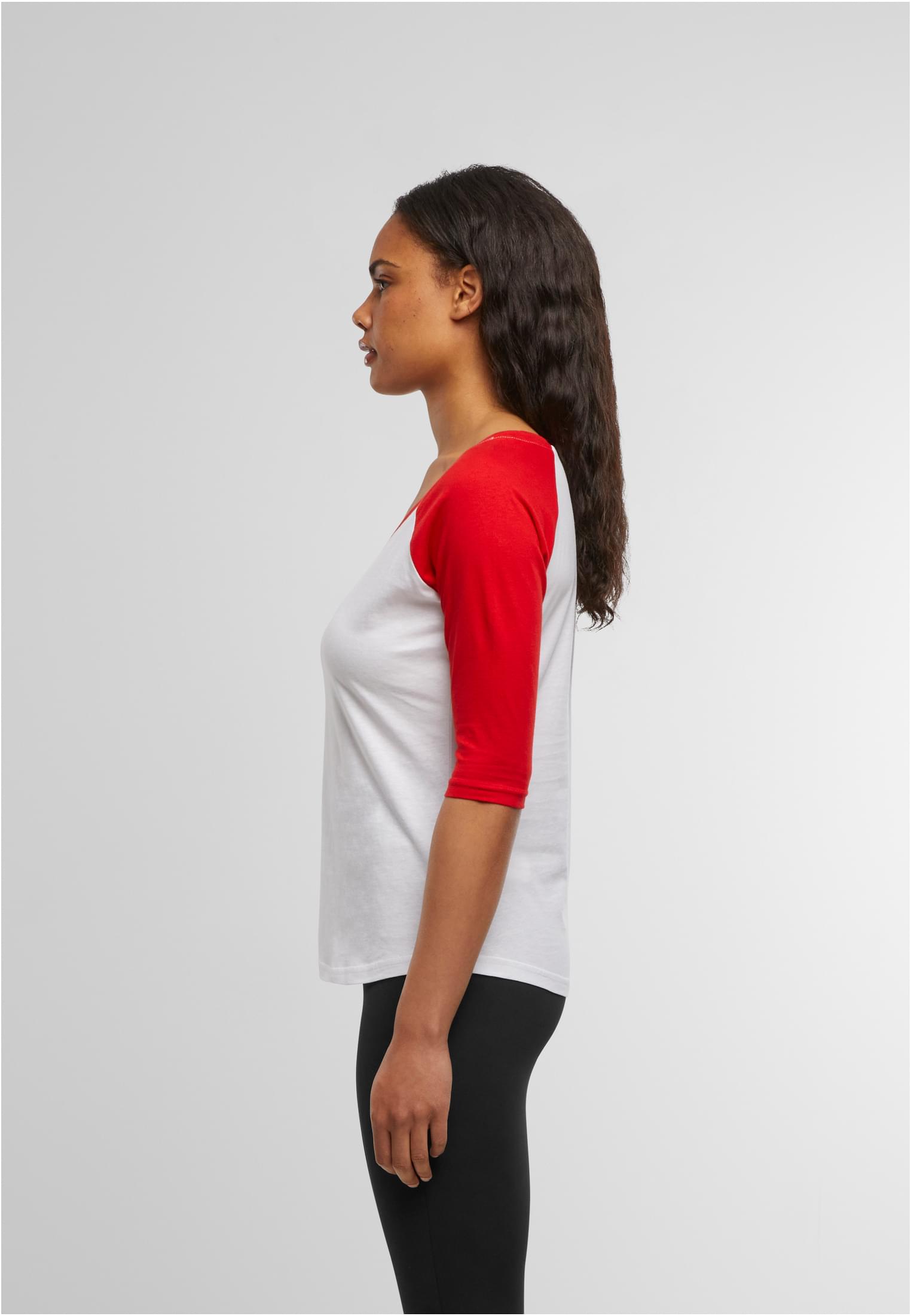 Ladies 3/4 Contrast Raglan Tee wht/red | wht/red