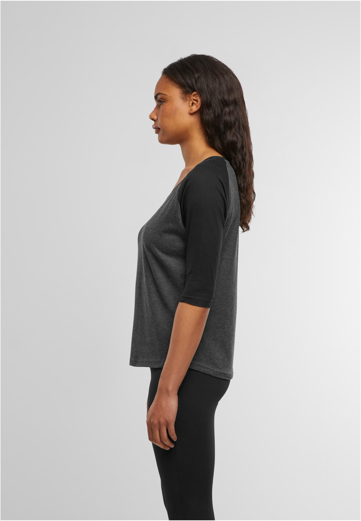 Ladies 3/4 Contrast Raglan Tee cha/blk | cha/blk