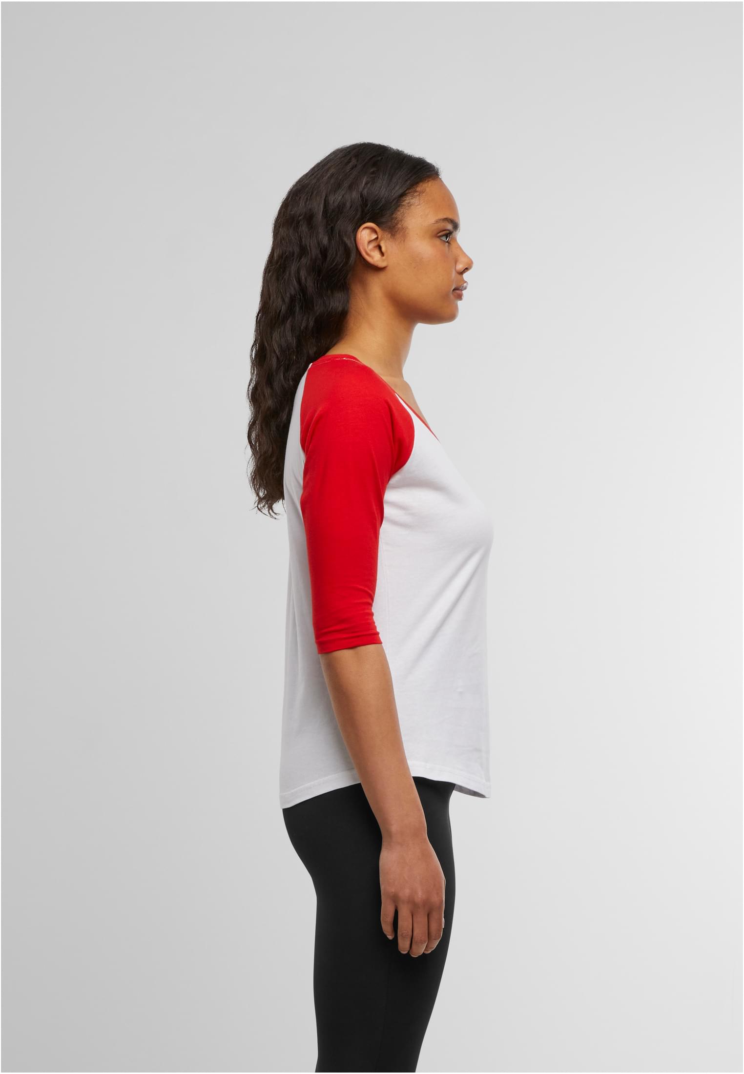 Ladies 3/4 Contrast Raglan Tee wht/red | wht/red
