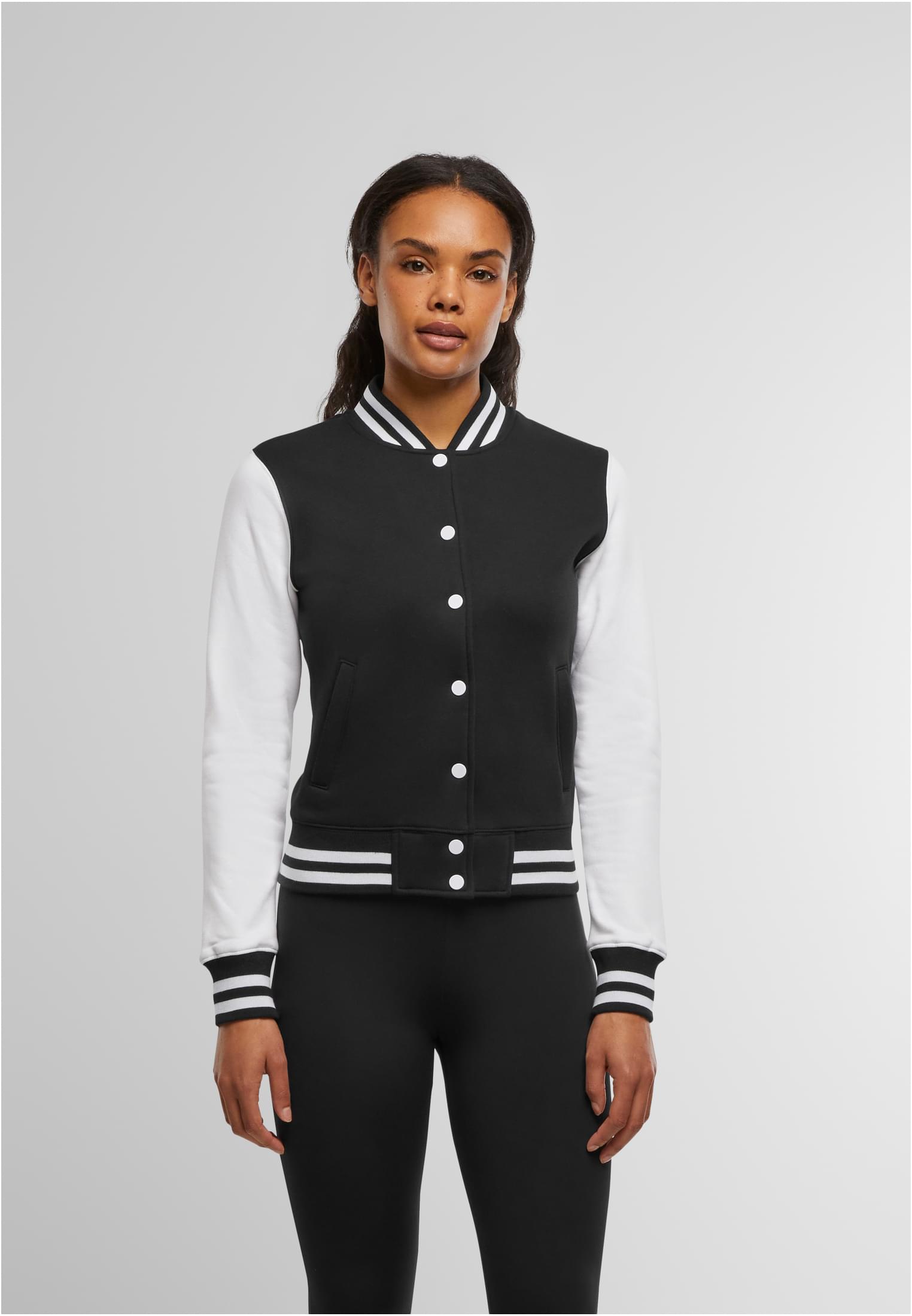 Ladies Sweat College Jacket blk/wht | blk/wht
