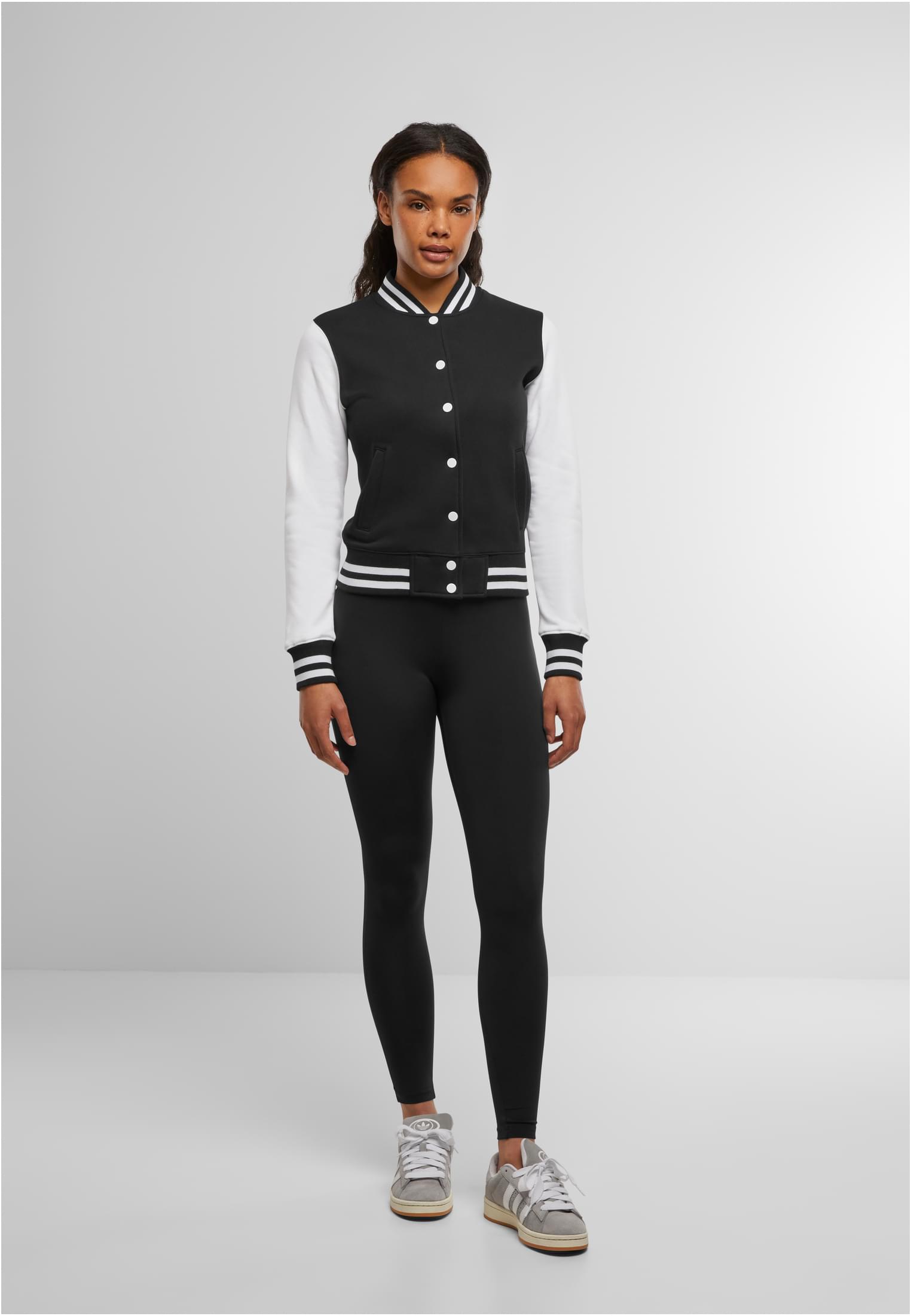 Ladies Sweat College Jacket blk/wht | blk/wht