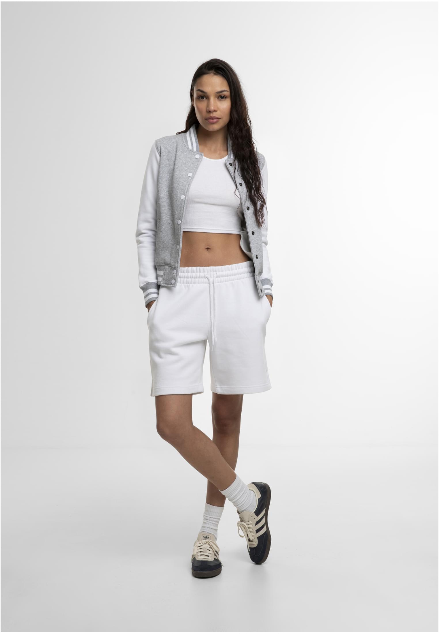 Ladies Sweat College Jacket h.grey/white | h.grey/white