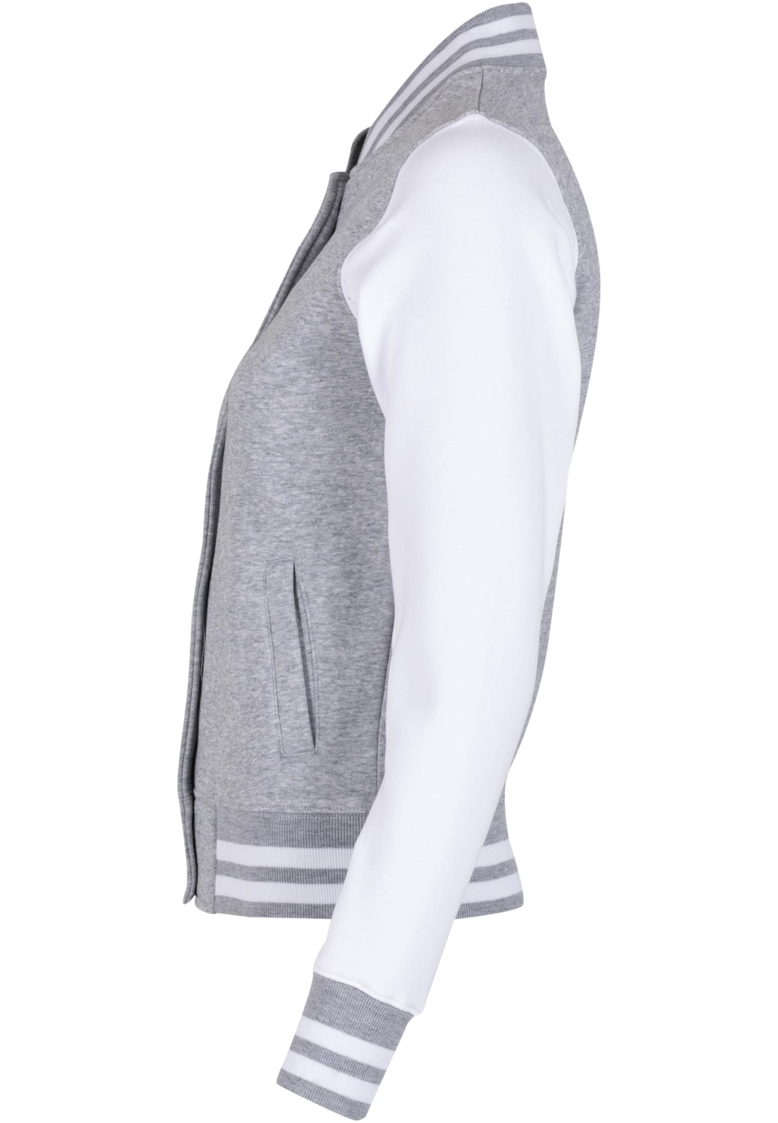 Ladies Sweat College Jacket h.grey/white | h.grey/white
