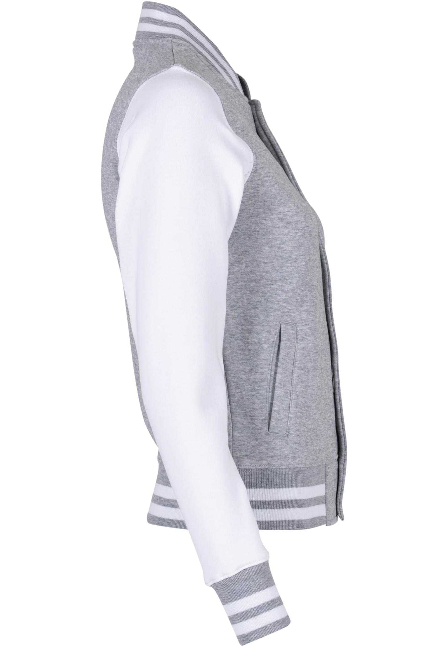 Ladies Sweat College Jacket h.grey/white | h.grey/white