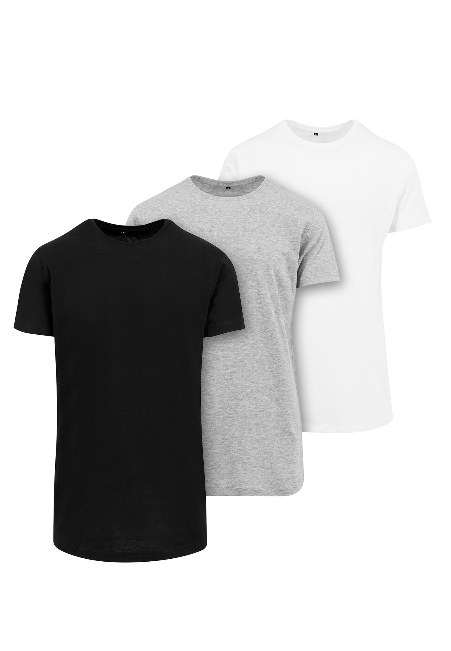 Shaped Long Tee 3-Pack blk/h.grey/wht | blk/h.grey/wht