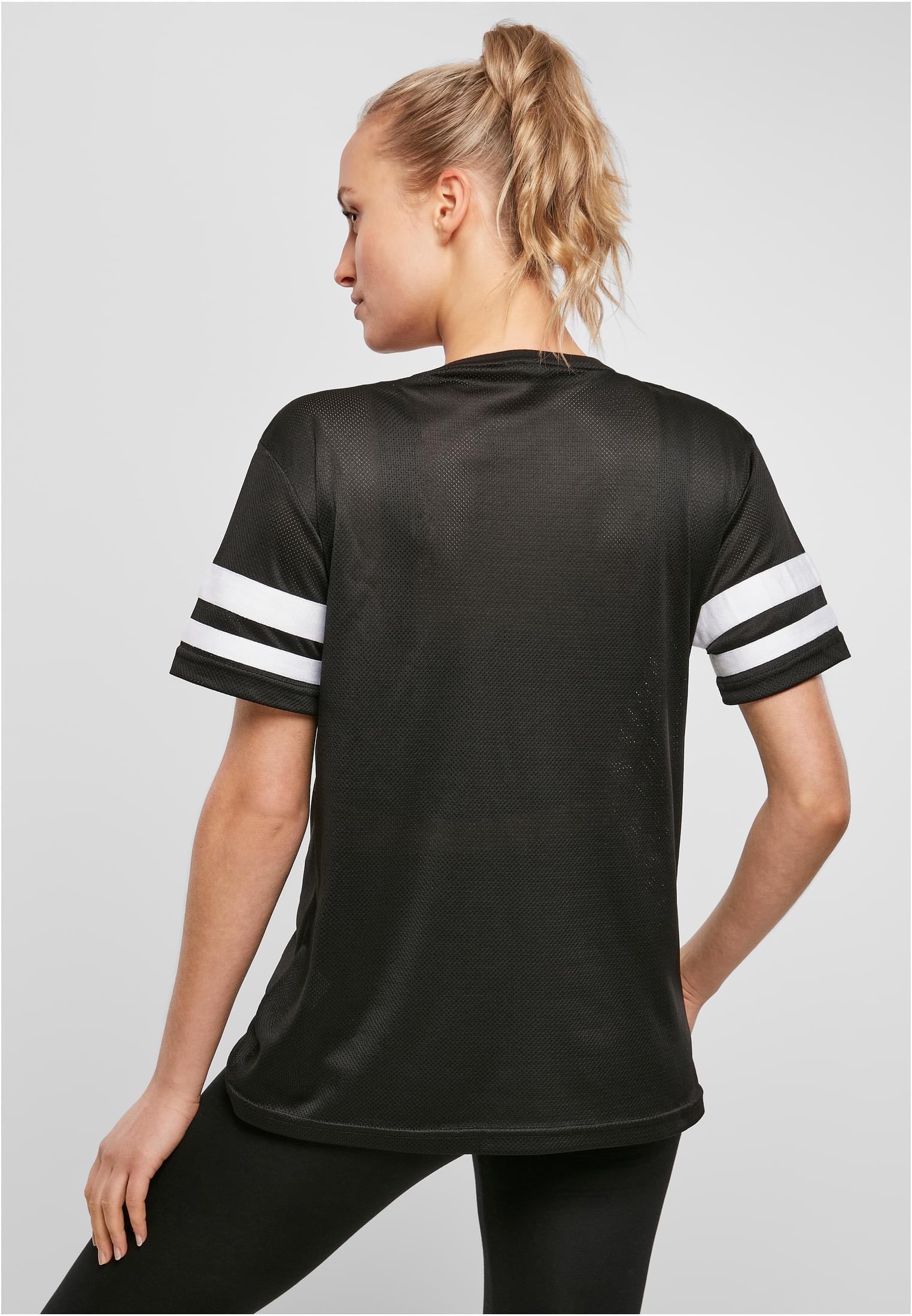 Ladies Mesh Stripe Tee blk/wht | blk/wht