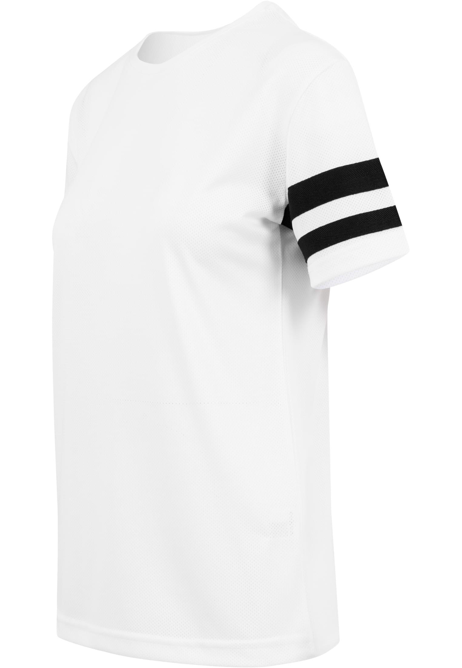 Ladies Mesh Stripe Tee wht/blk | wht/blk
