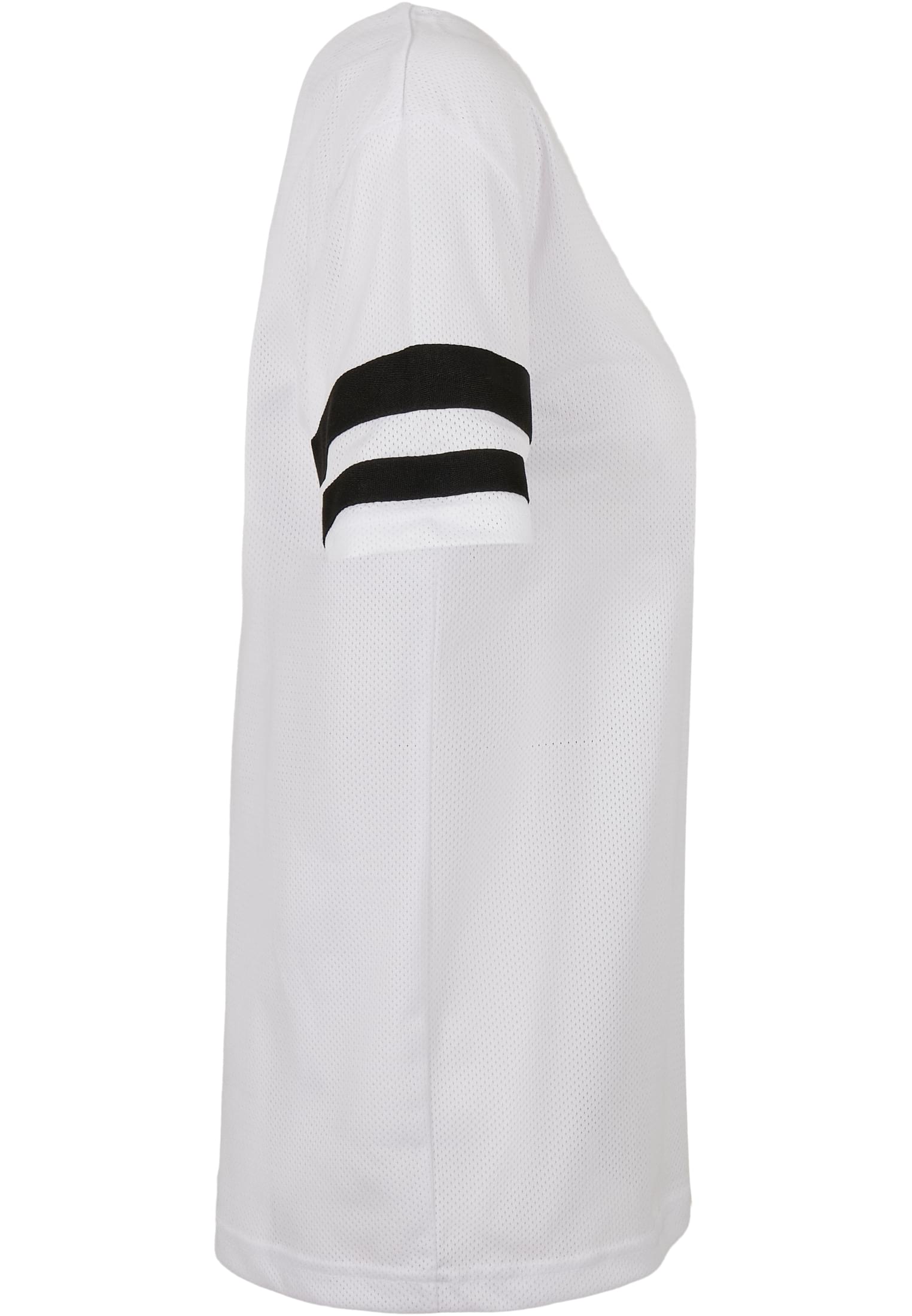 Ladies Mesh Stripe Tee wht/blk | wht/blk