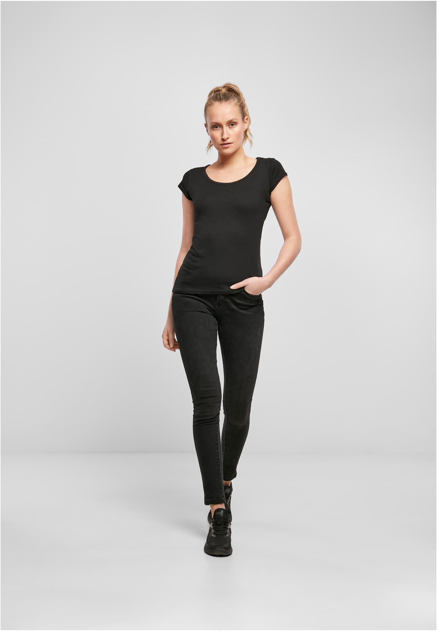 Ladies Back Cut Tee black | black