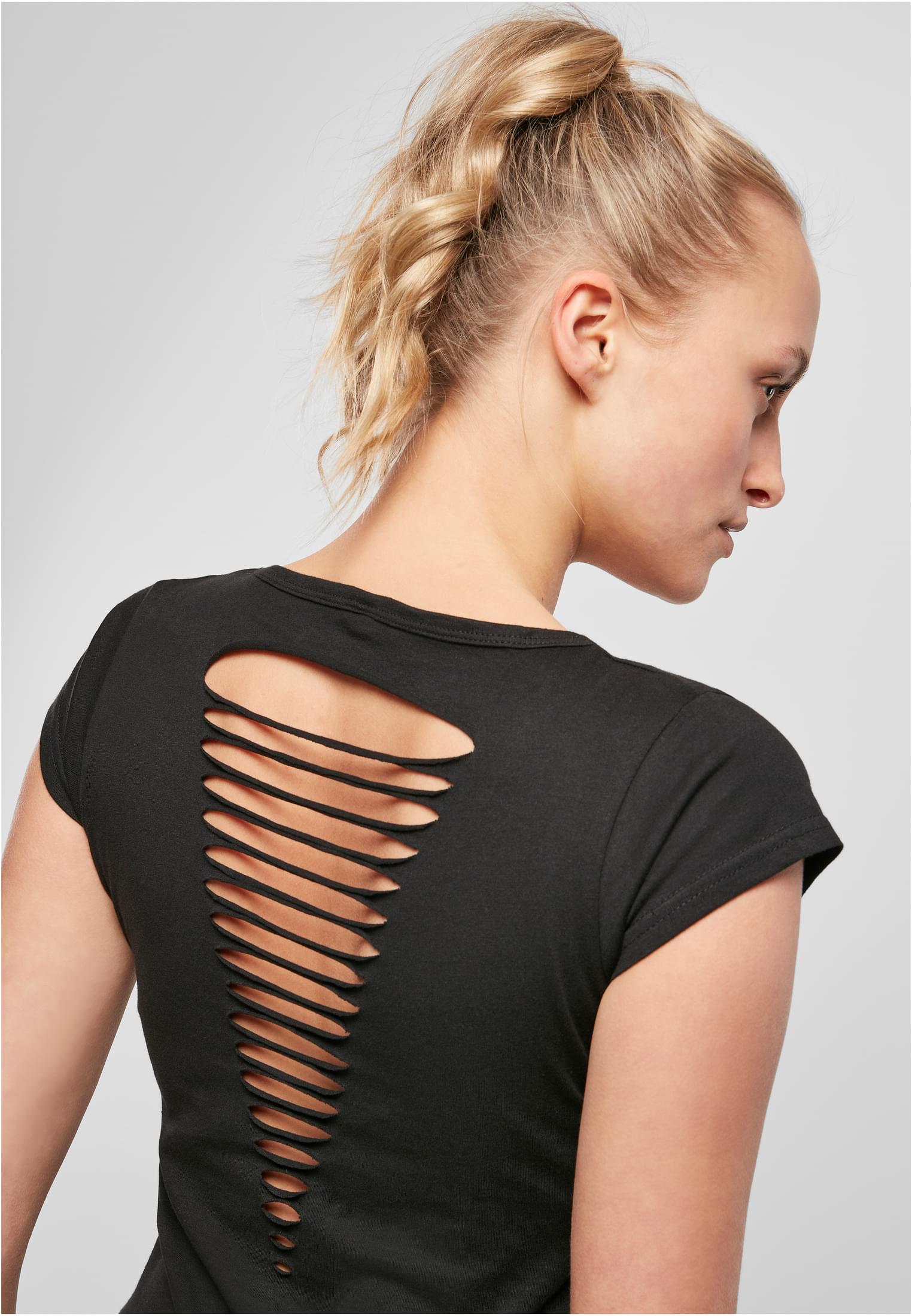 Ladies Back Cut Tee black | black