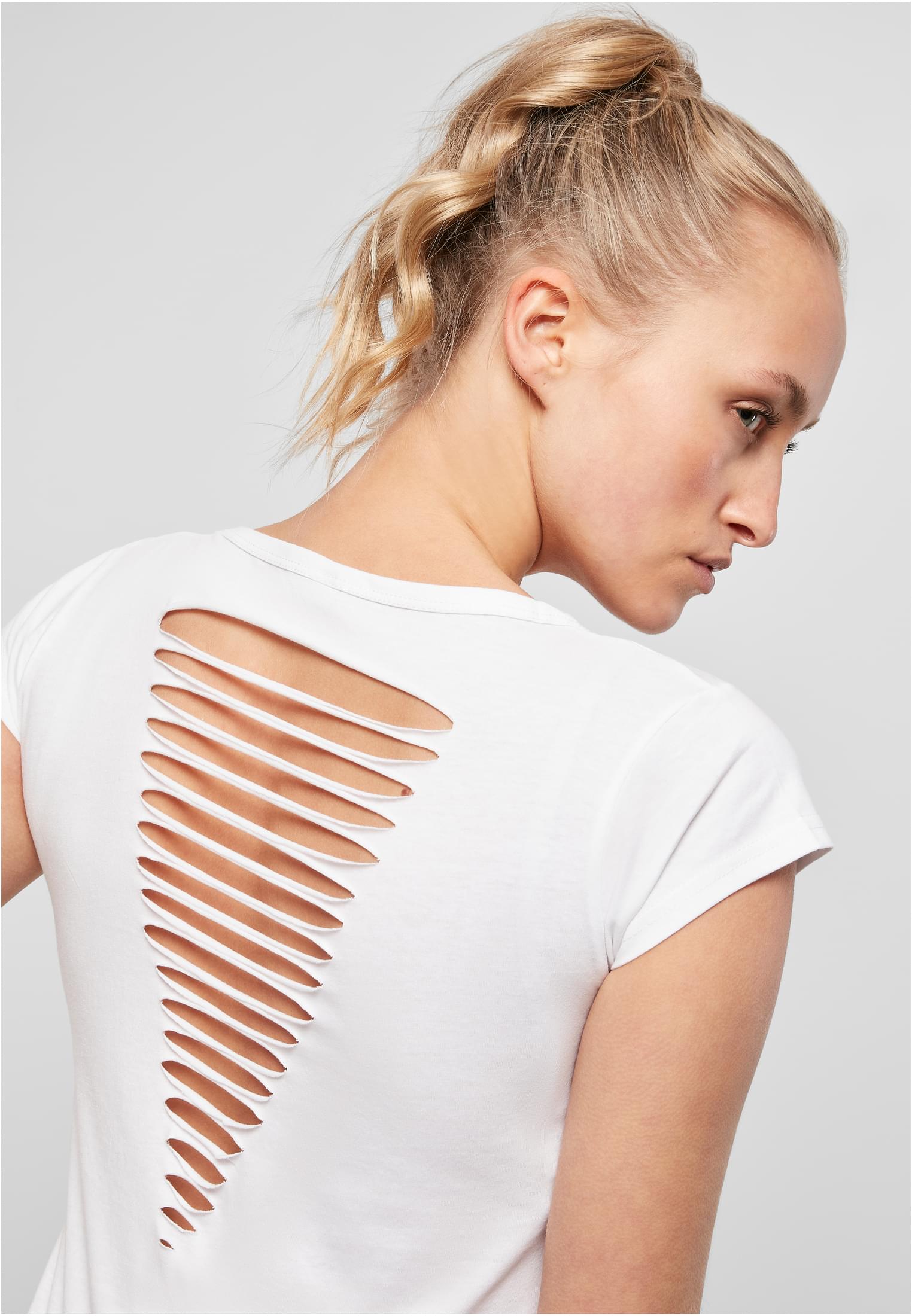 Ladies Back Cut Tee white | white