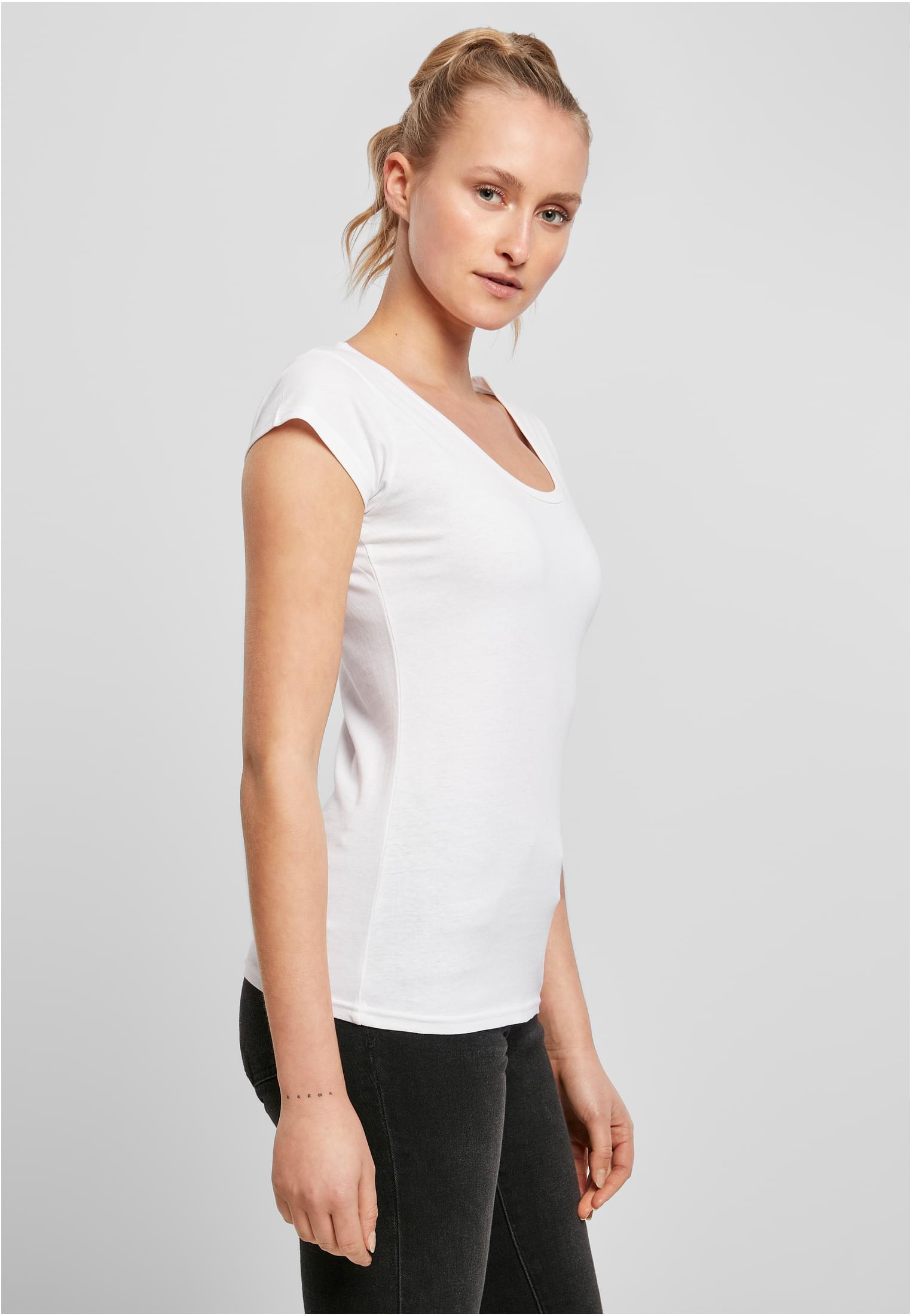 Ladies Back Cut Tee white | white