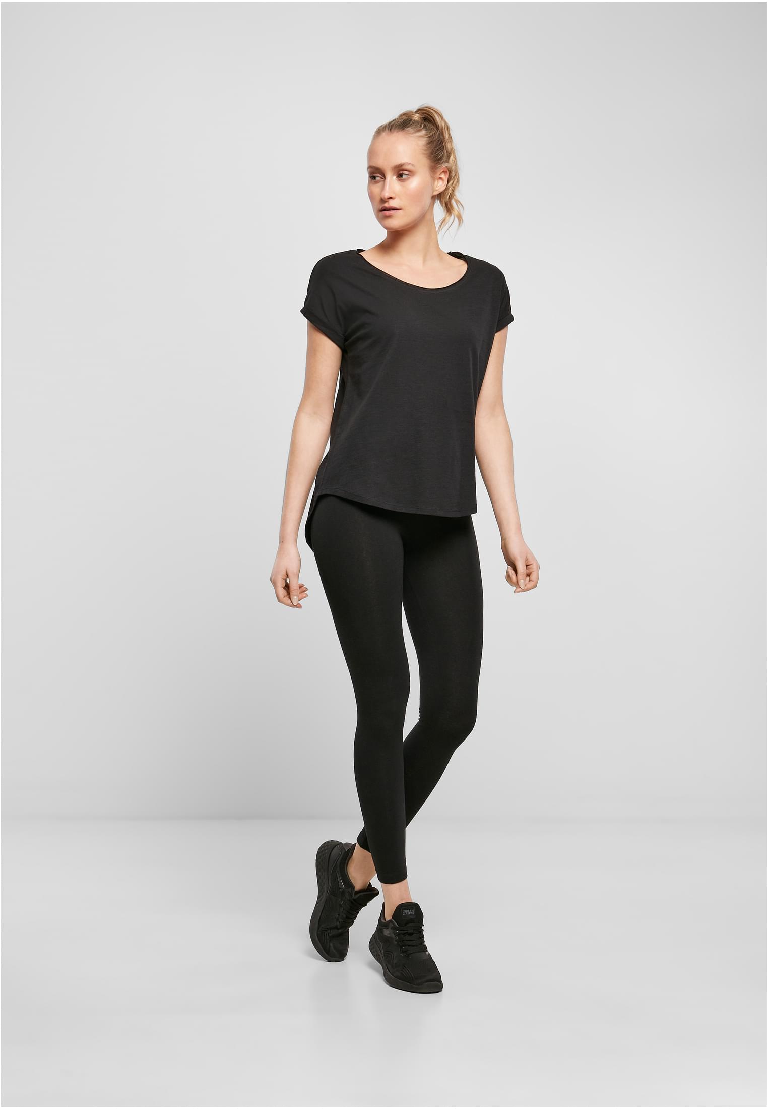Ladies Long Slub Tee black | black