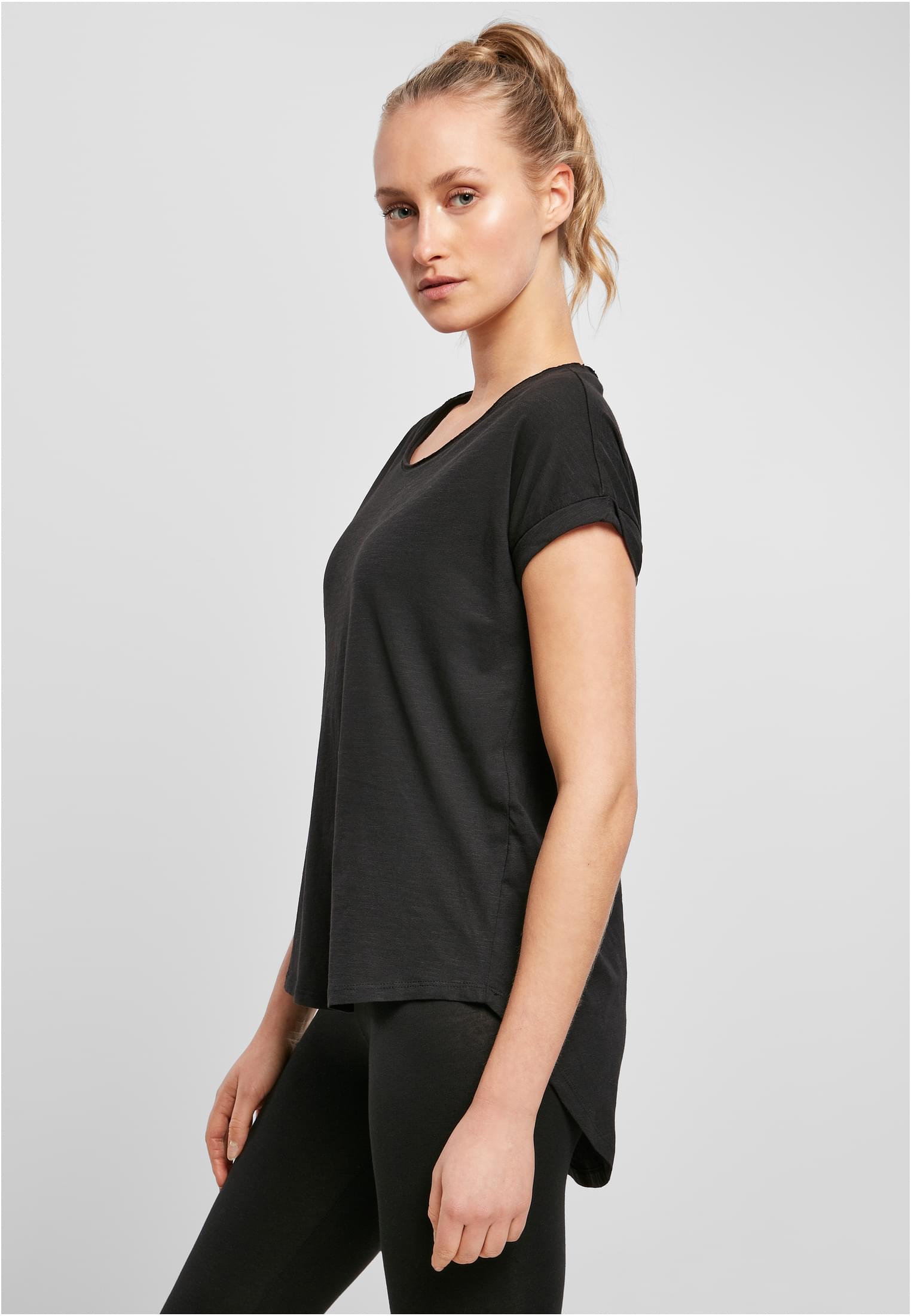 Ladies Long Slub Tee black | black