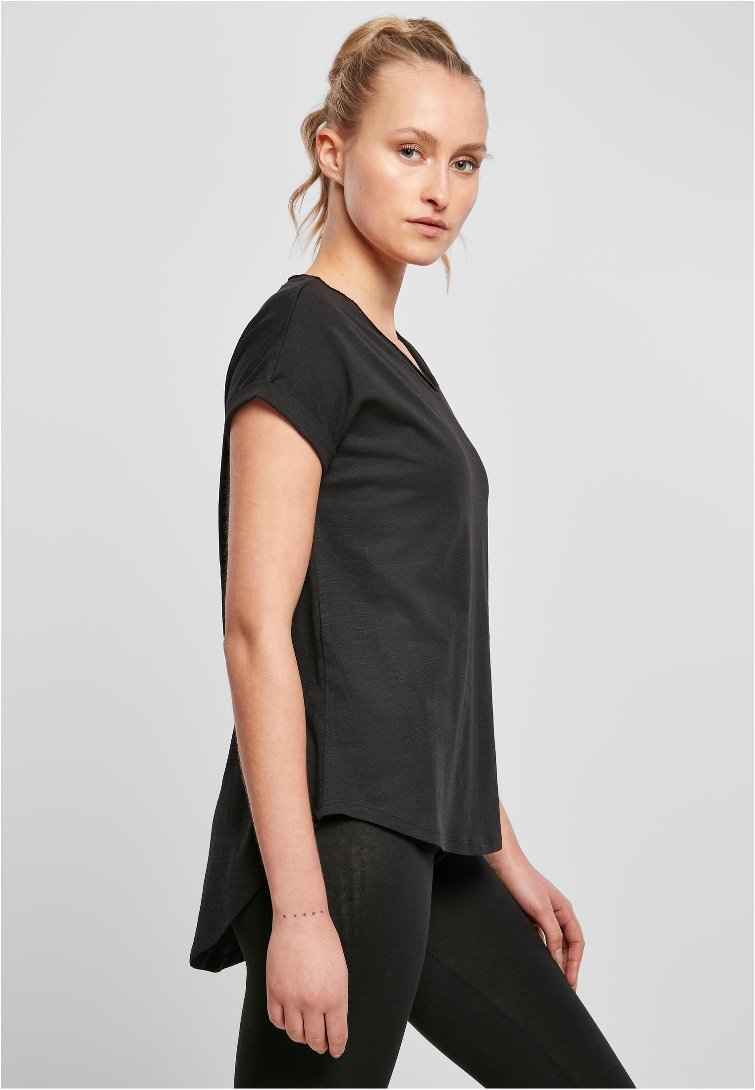 Ladies Long Slub Tee black | black