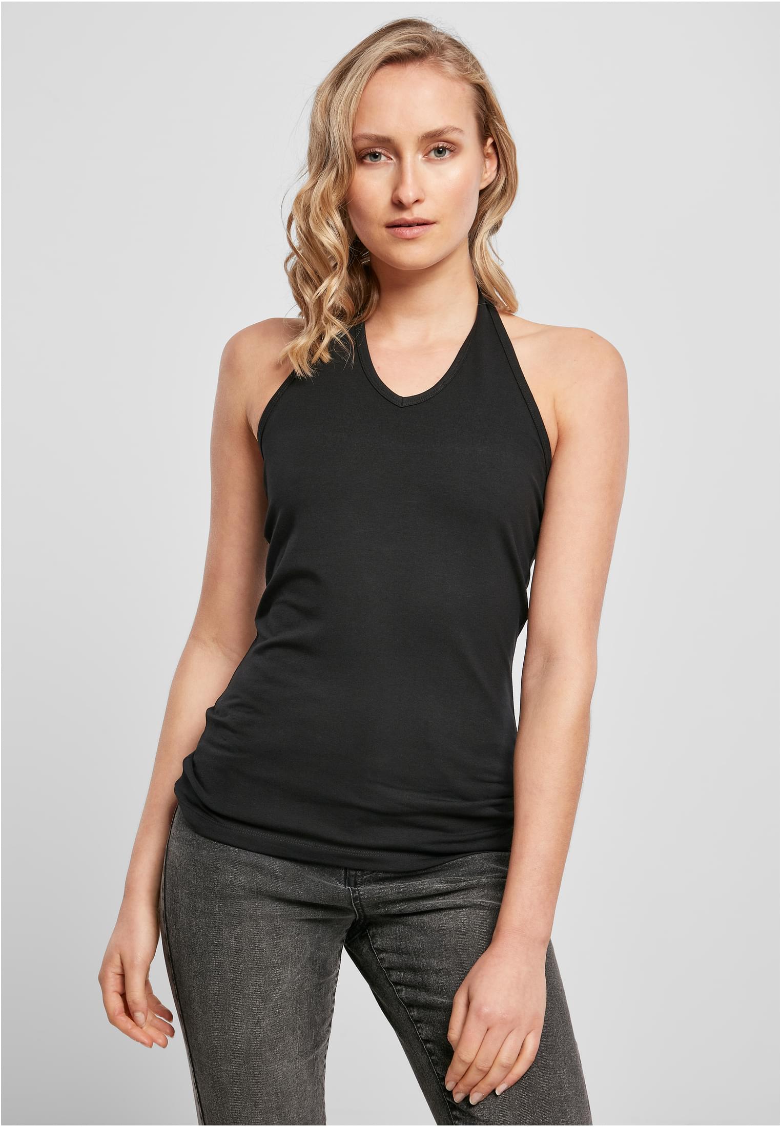 Ladies Neckholder Shirt black | black
