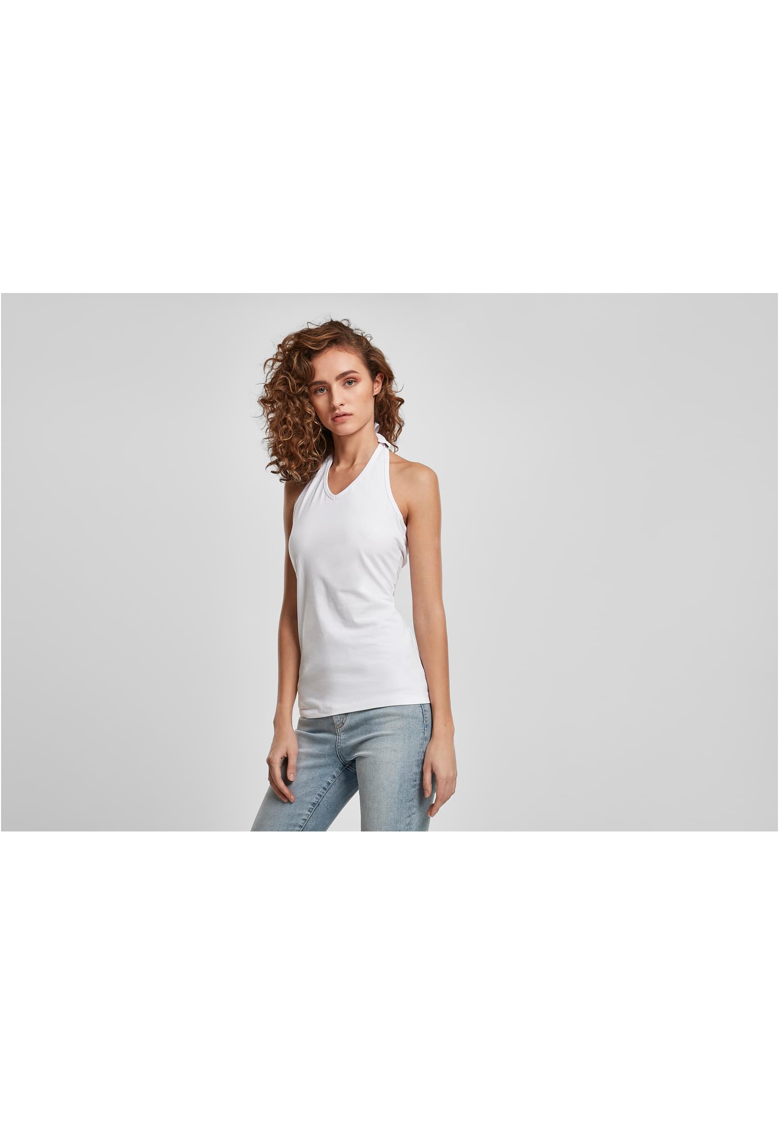 Ladies Neckholder Shirt white | white