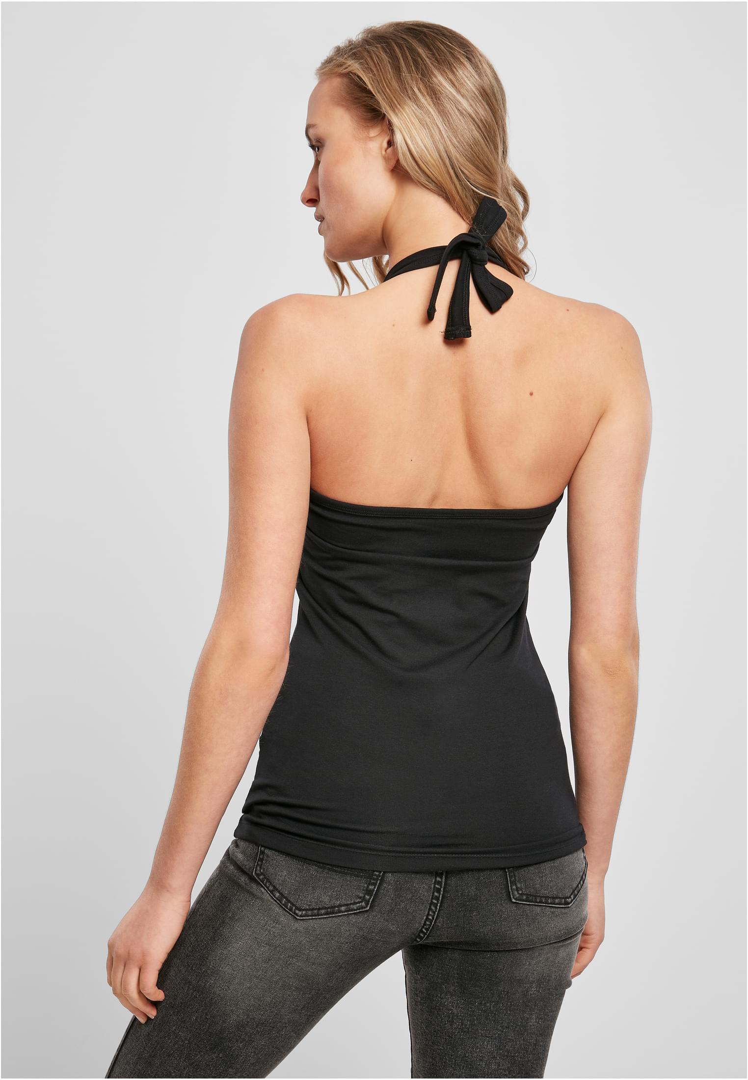 Ladies Neckholder Shirt black | black