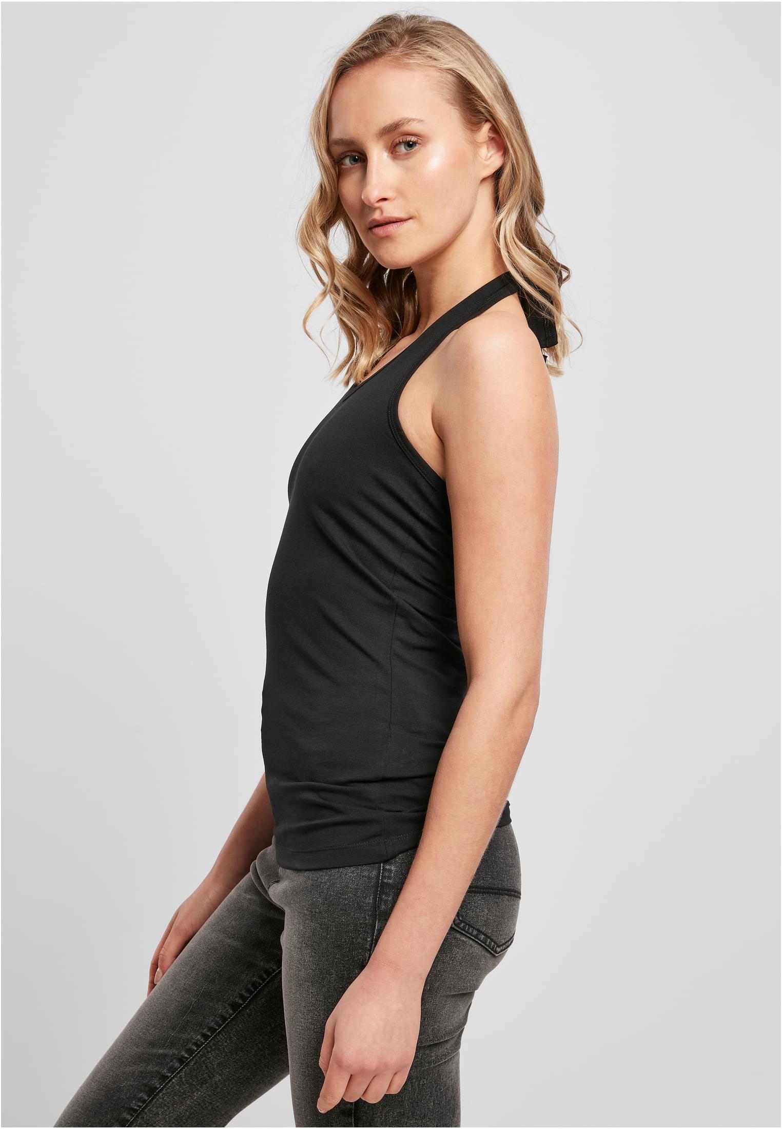 Ladies Neckholder Shirt black | black