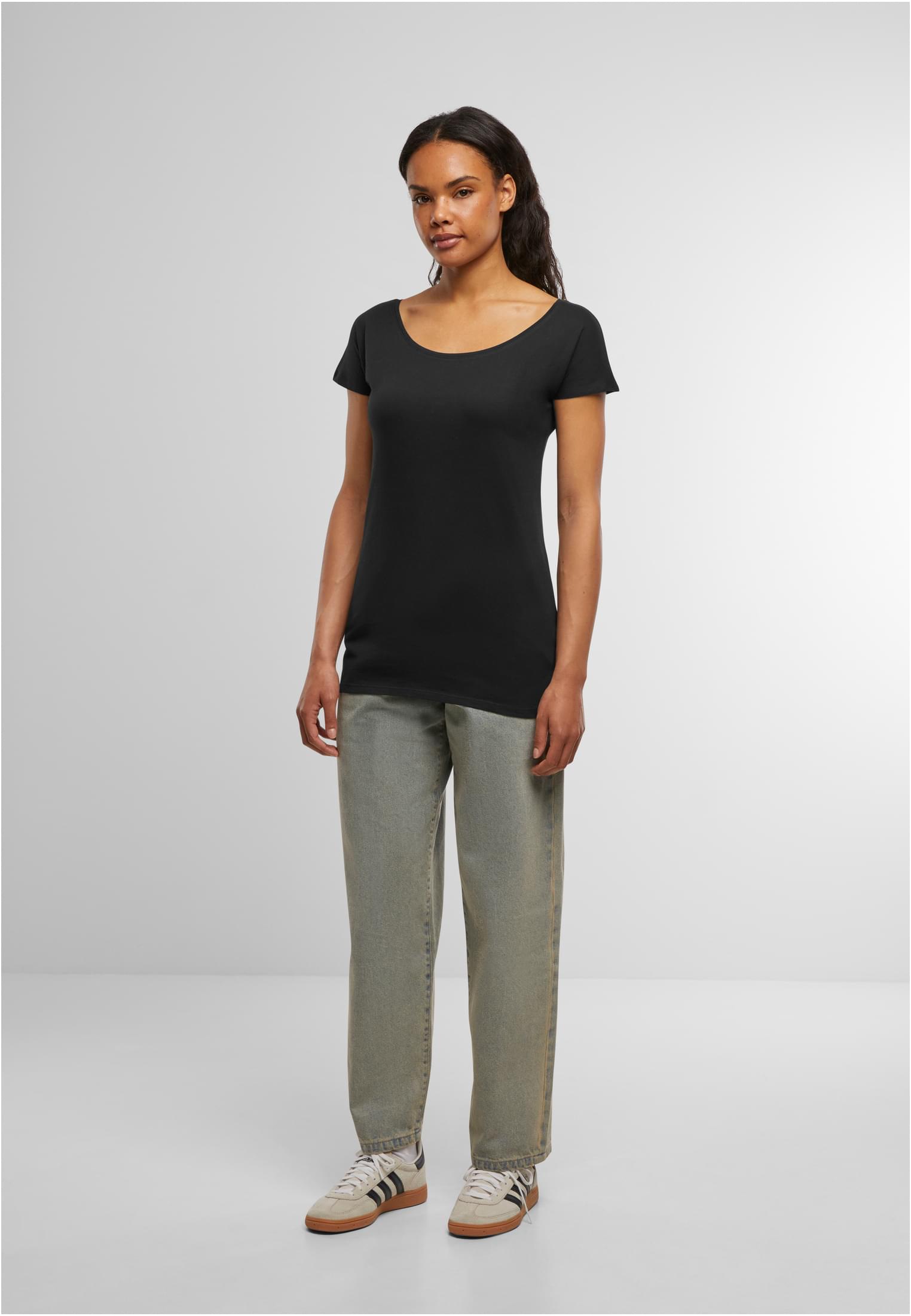 Ladies Wideneck Tee black | black