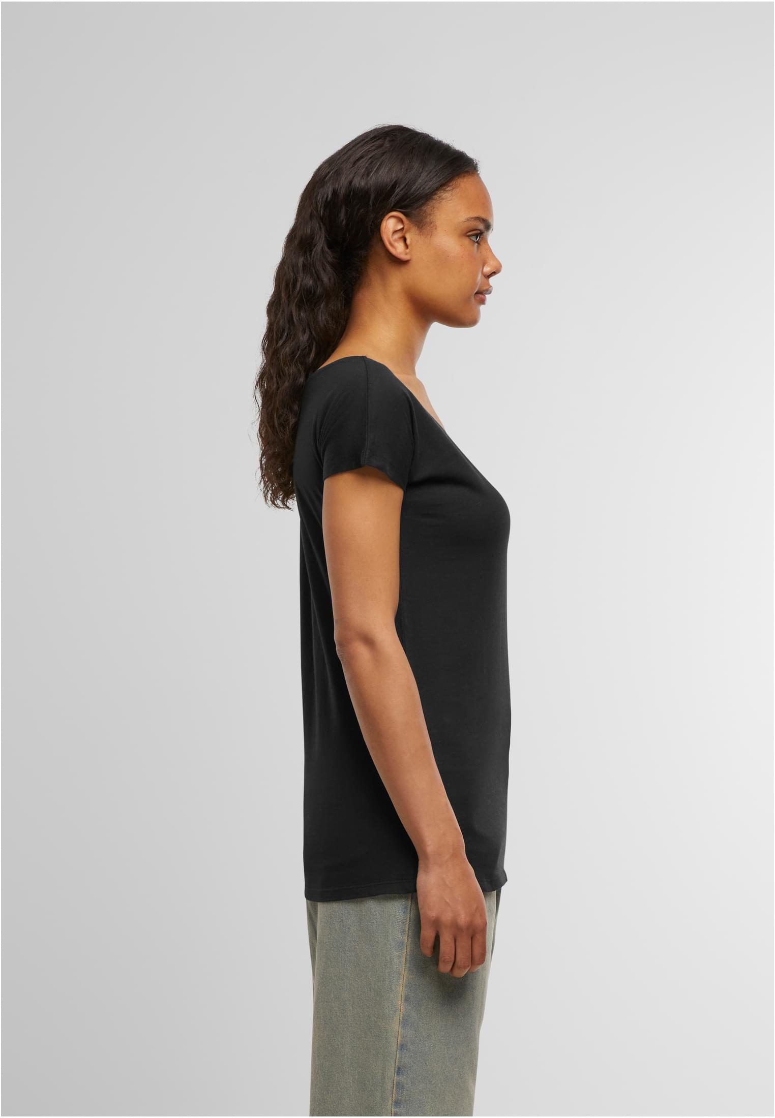 Ladies Wideneck Tee black | black