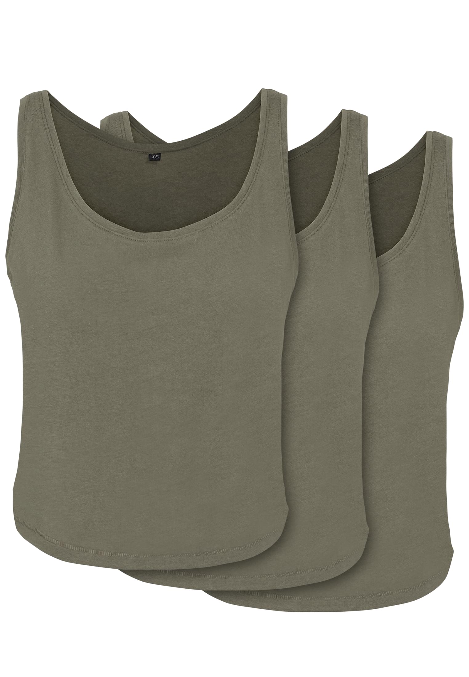 Ladies Oversized Tanktop 3-Pack olive | olive