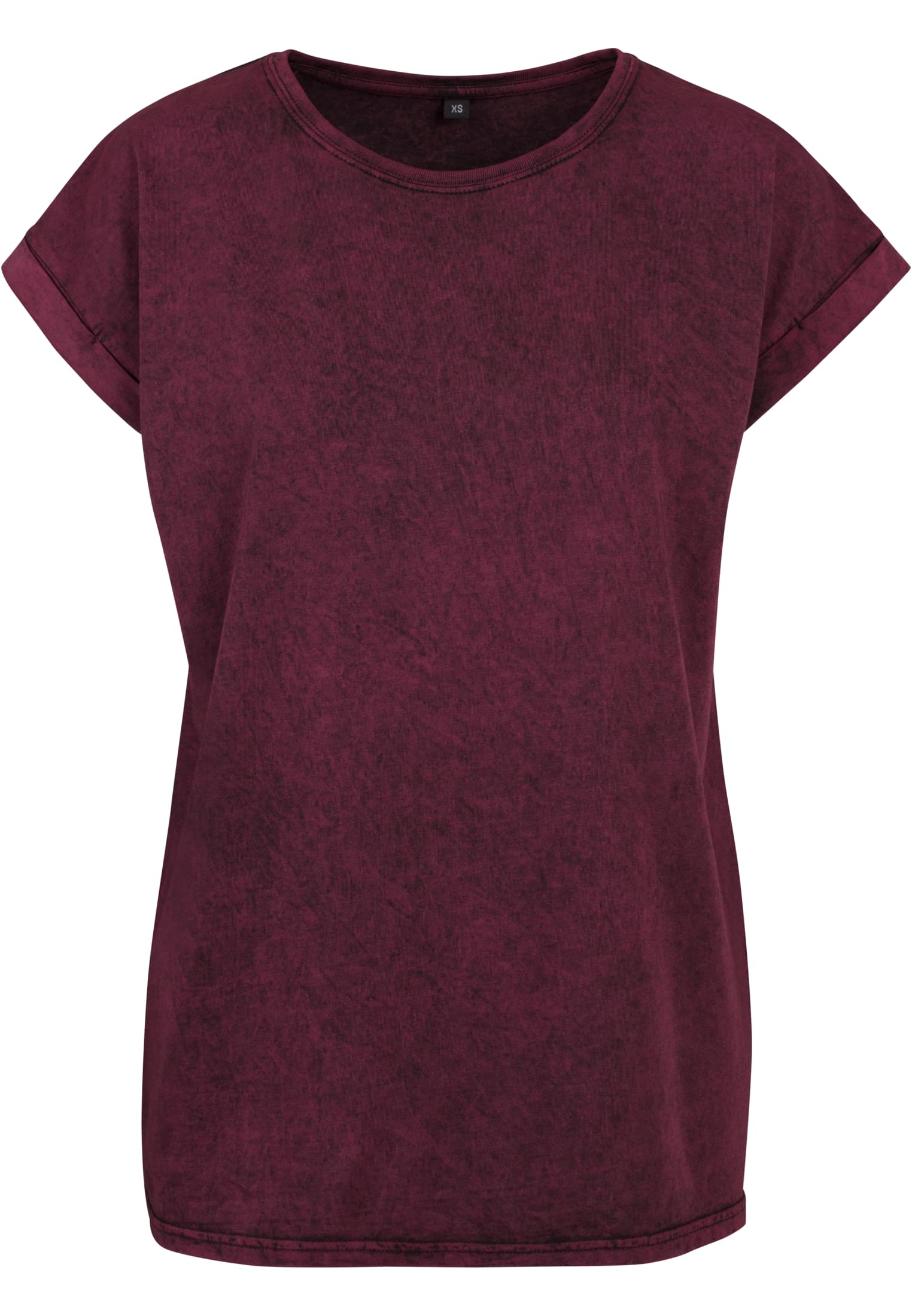 Ladies Acid Washed Extended Shoulder Tee berry black | berry black
