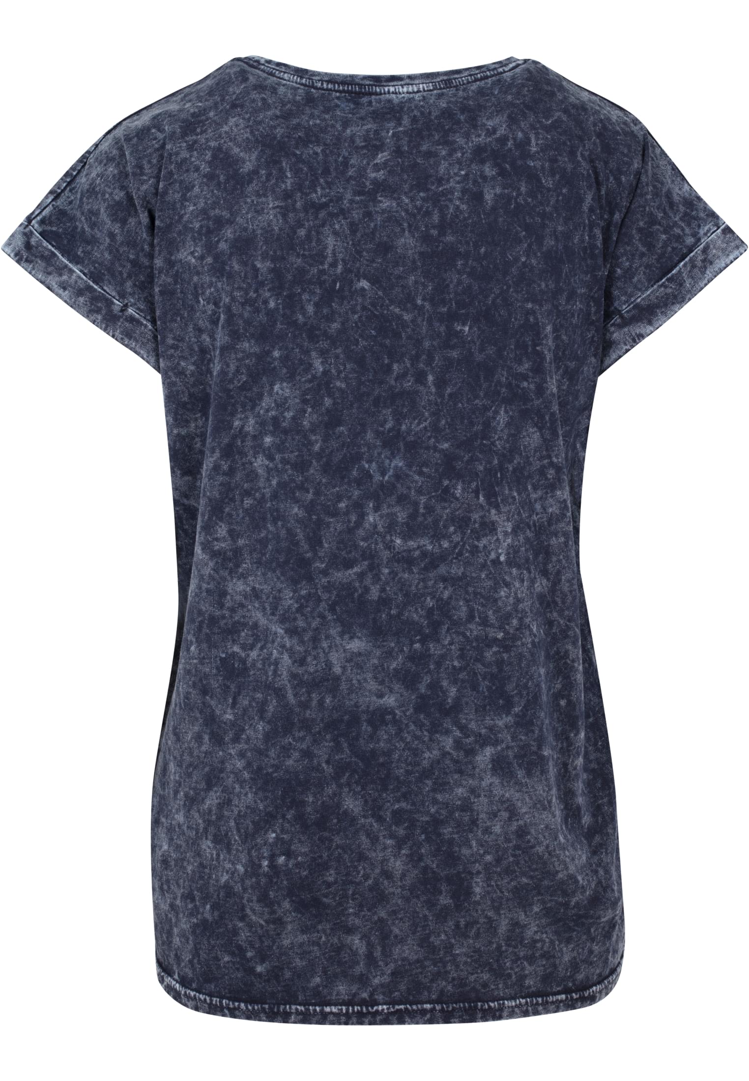 Ladies Acid Washed Extended Shoulder Tee indigo white | indigo white