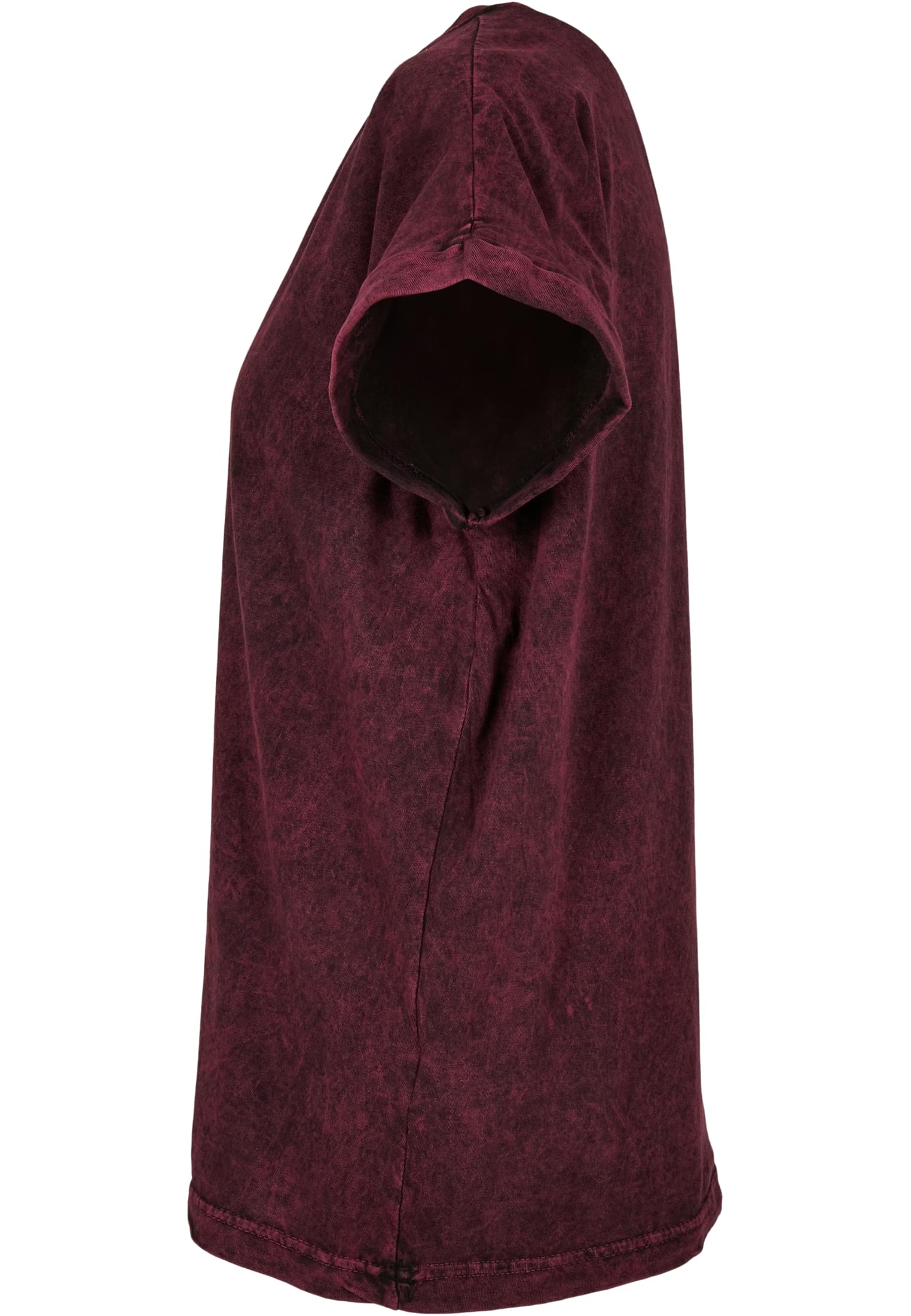 Ladies Acid Washed Extended Shoulder Tee berry black | berry black