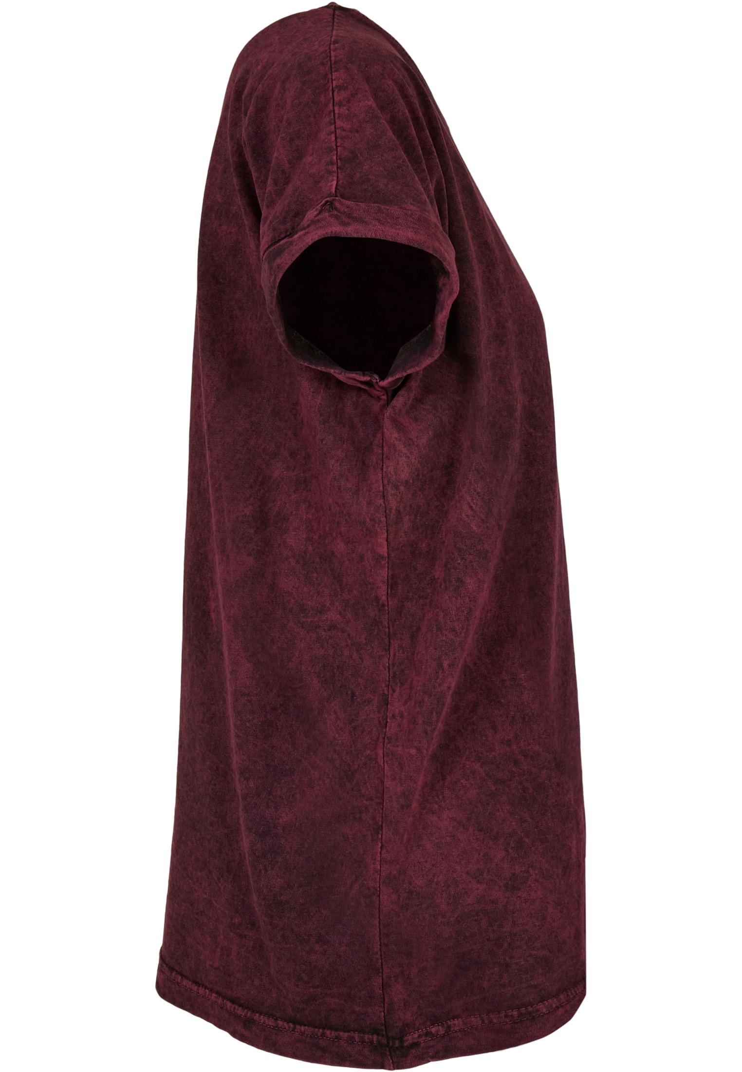 Ladies Acid Washed Extended Shoulder Tee berry black | berry black