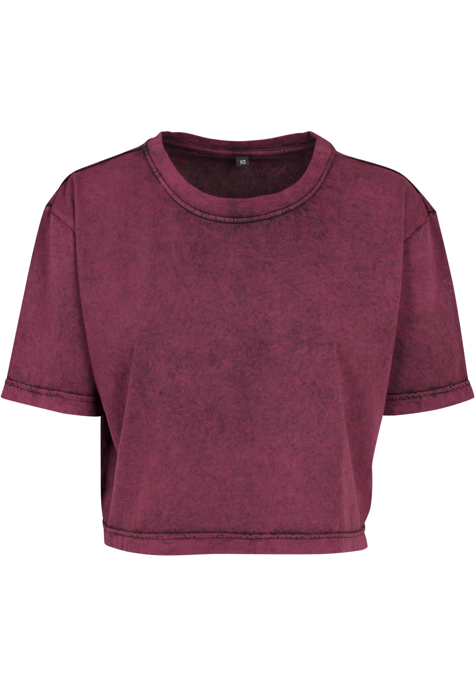 Ladies Acid Washed Cropped Tee berry black | berry black