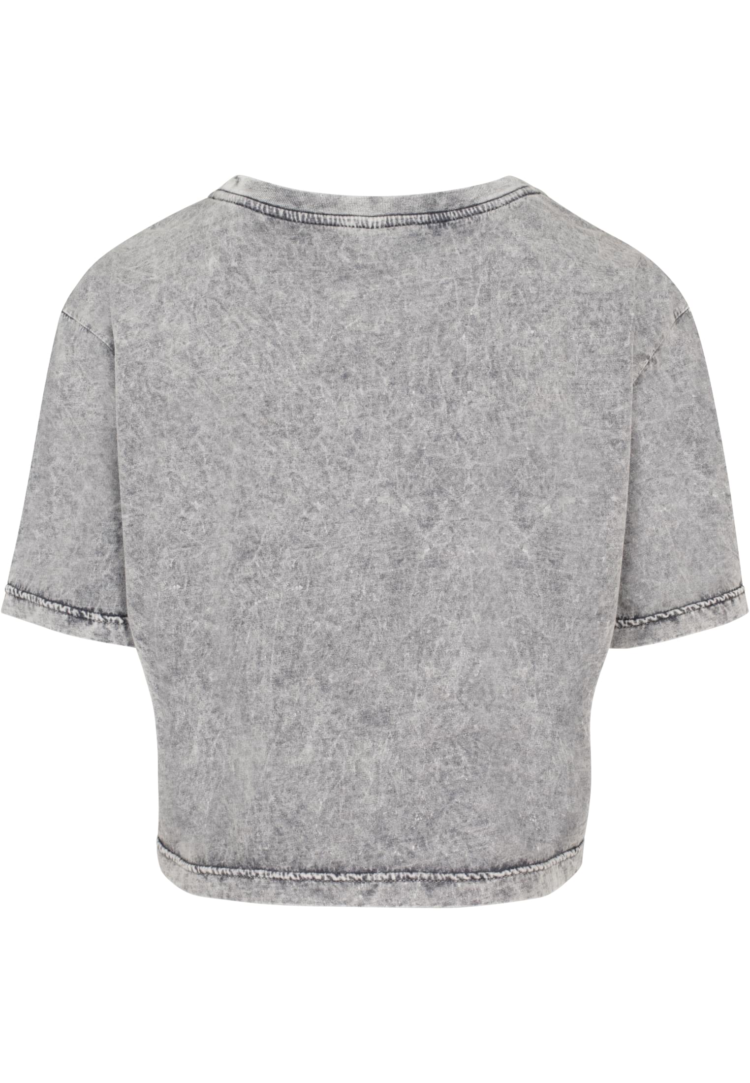 Ladies Acid Washed Cropped Tee grey black | grey black