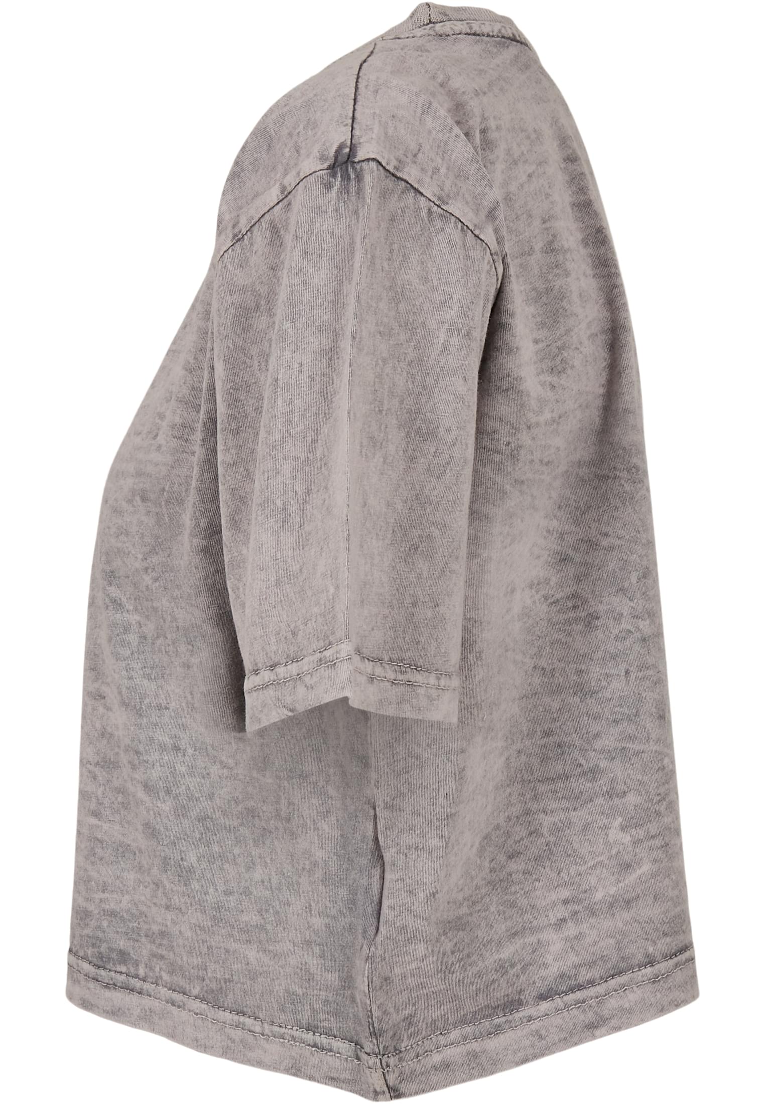 Ladies Acid Washed Cropped Tee darkgrey white | darkgrey white