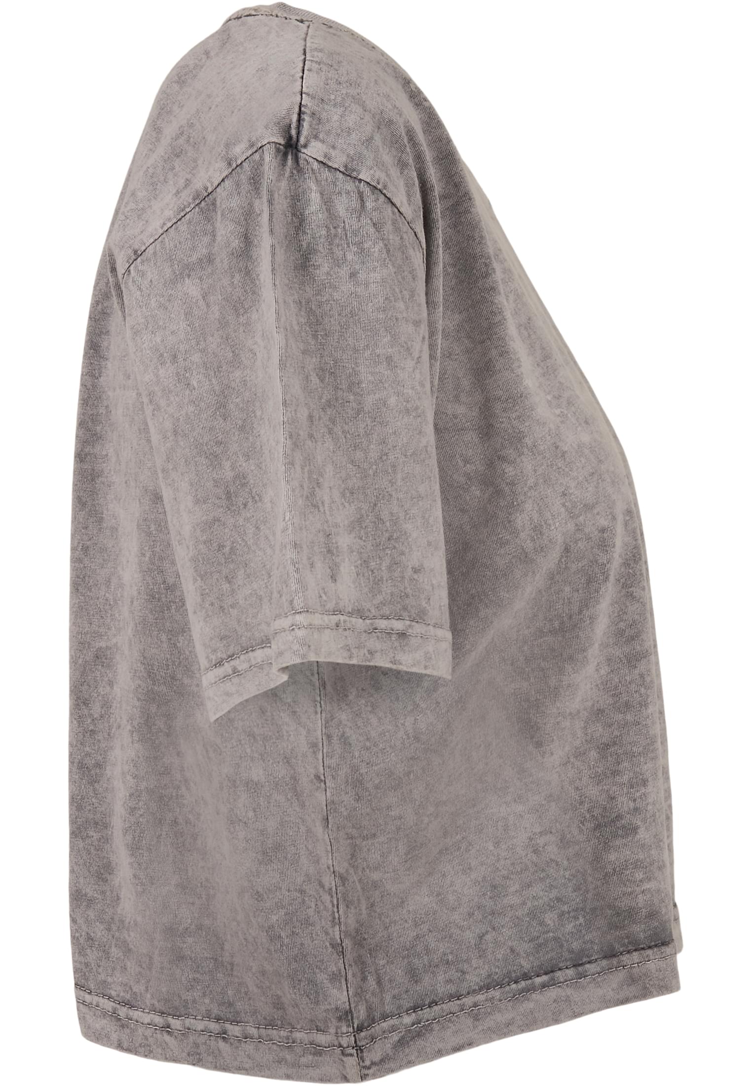 Ladies Acid Washed Cropped Tee darkgrey white | darkgrey white