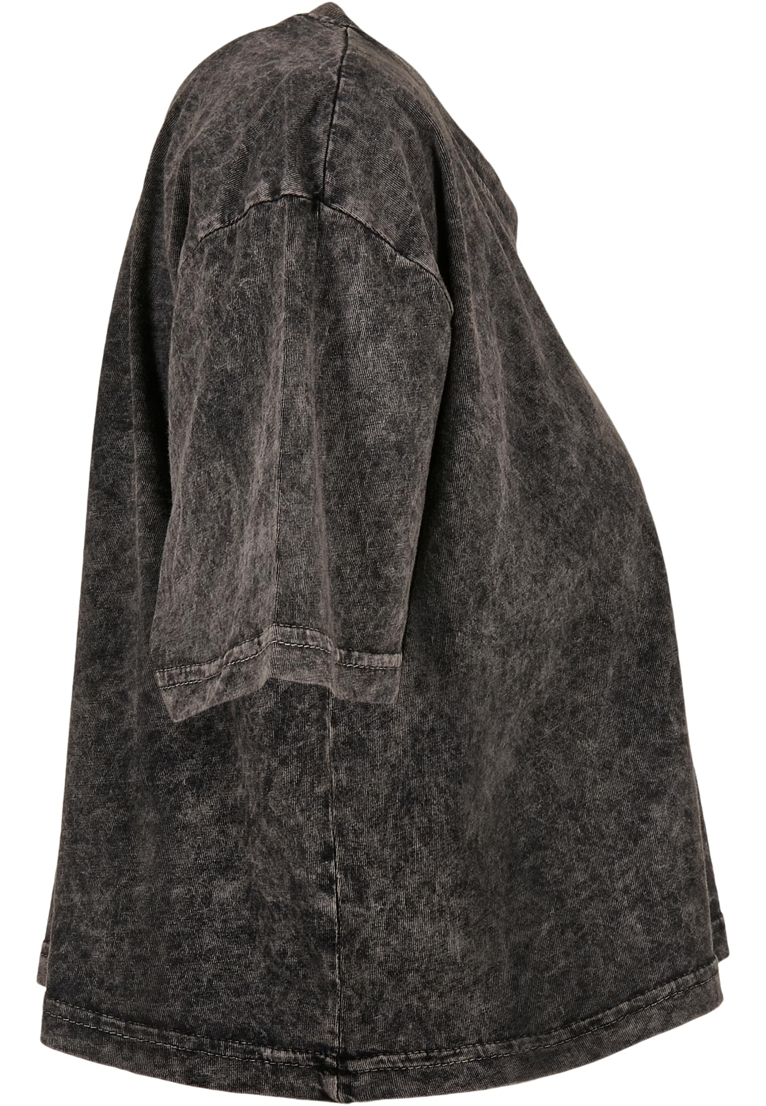 Ladies Acid Washed Cropped Tee grey black | grey black