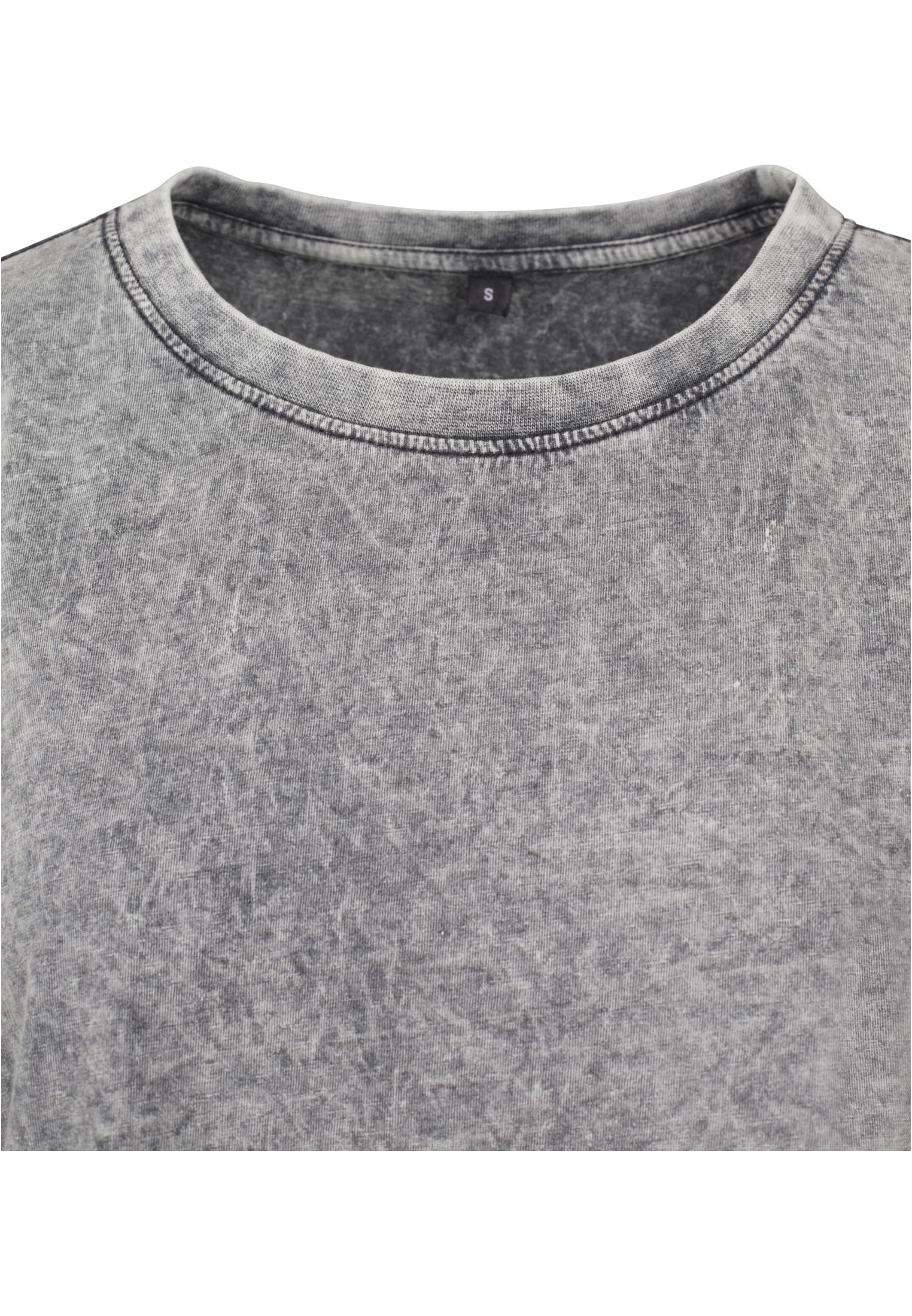 Ladies Acid Washed Cropped Tee grey black | grey black