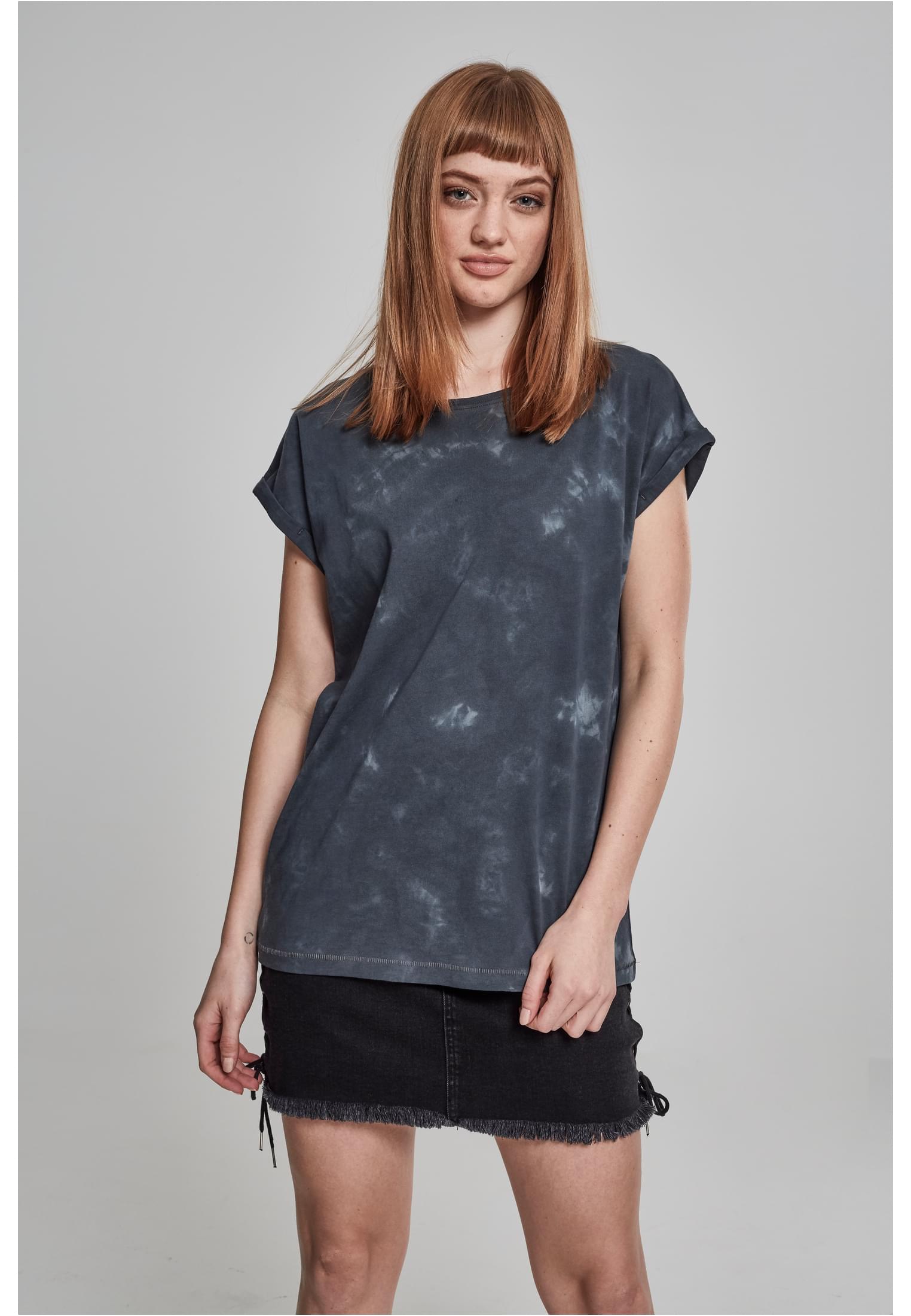 Ladies Batik Dye Extended Shoulder Tee grey darkgrey | grey darkgrey