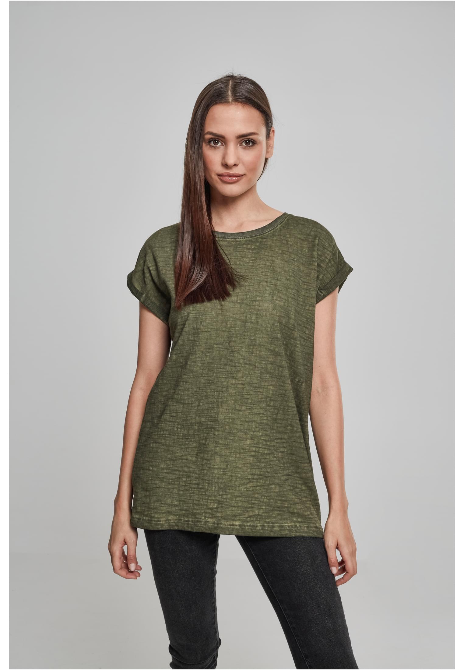 Ladies Spray Dye Extended Shoulder Tee olive | olive