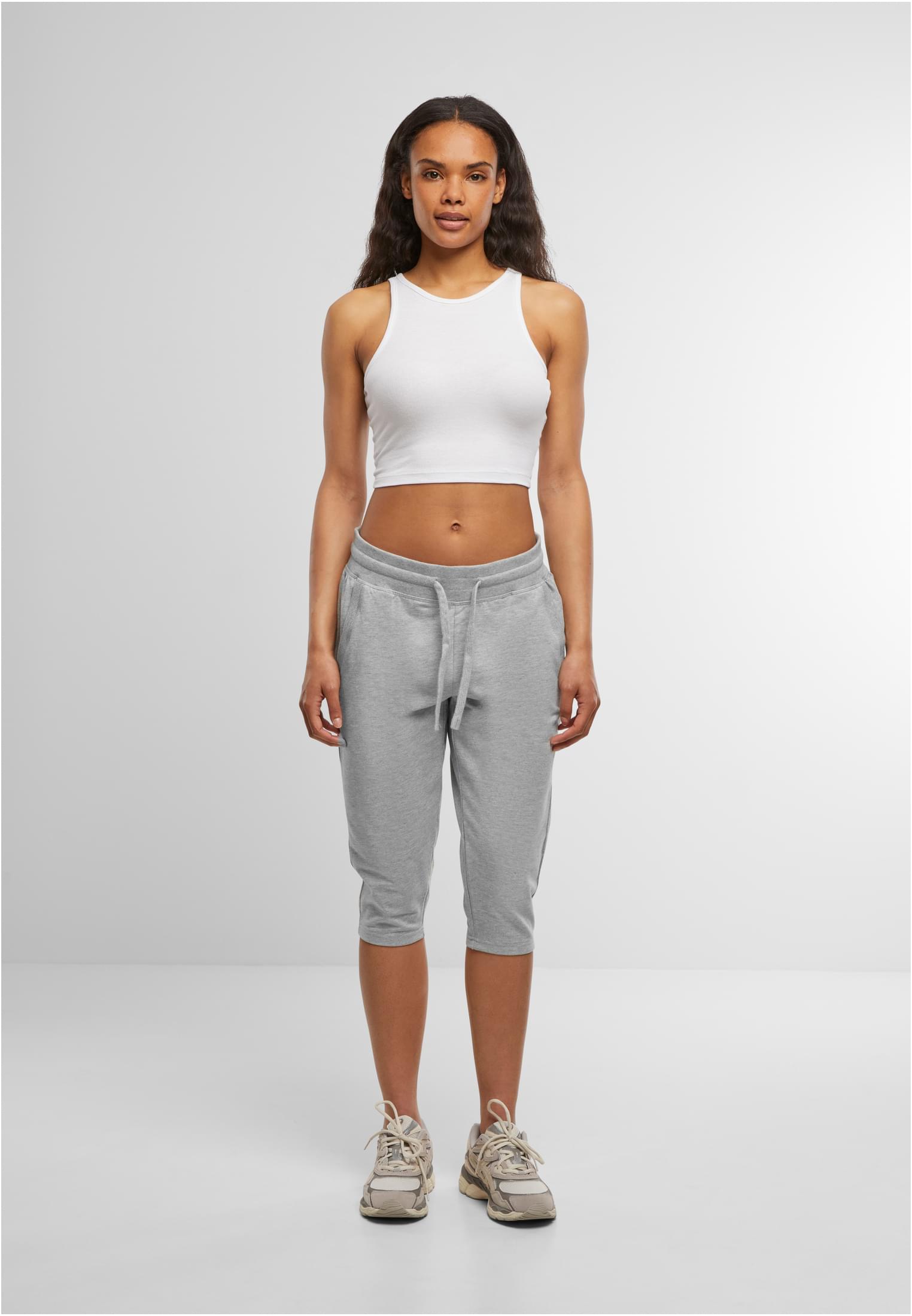 Ladies Terry 3/4 Jogging Pants heather grey | heather grey