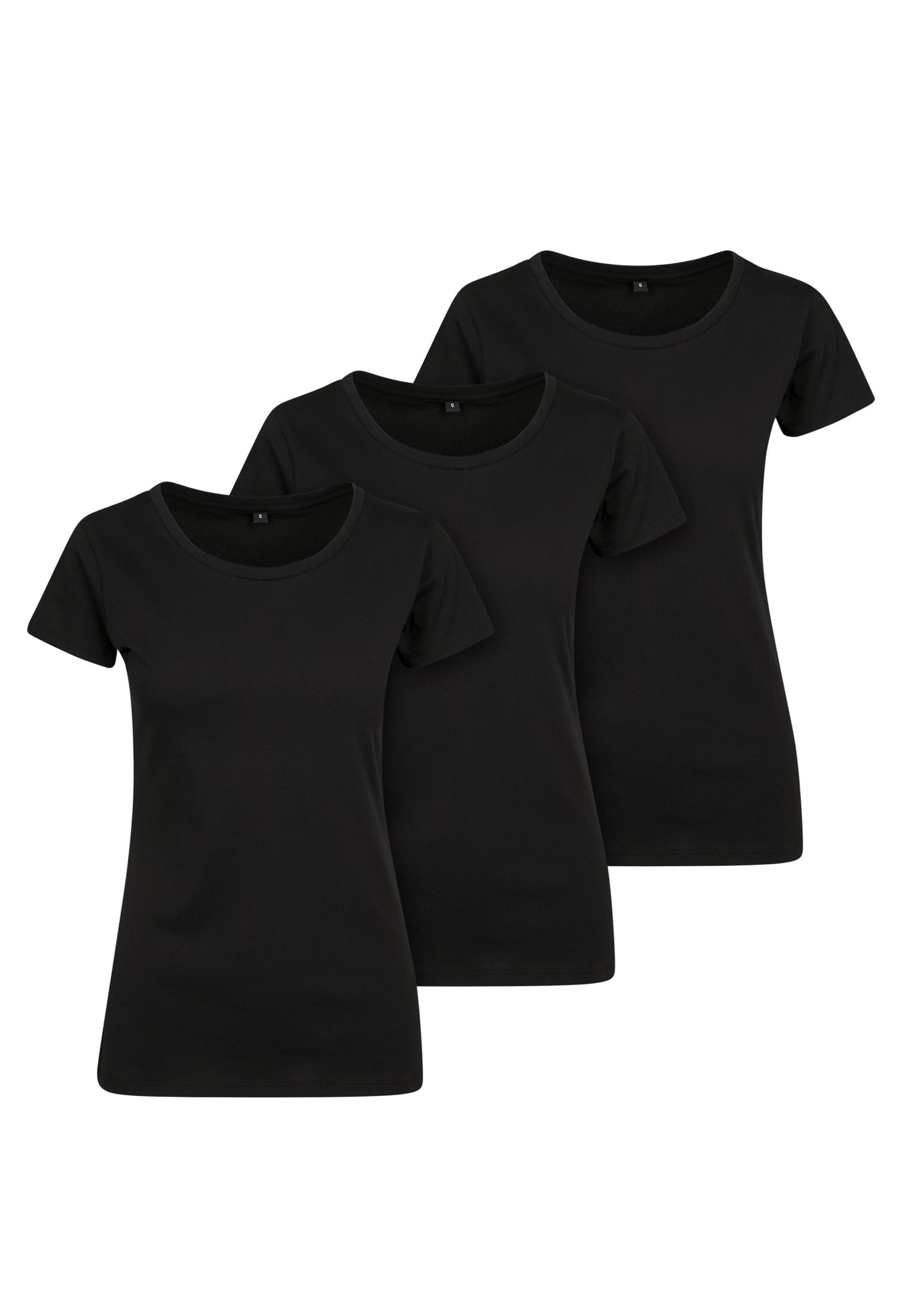 Ladies Merch T-Shirt 3-Pack blk/blk/blk | blk/blk/blk