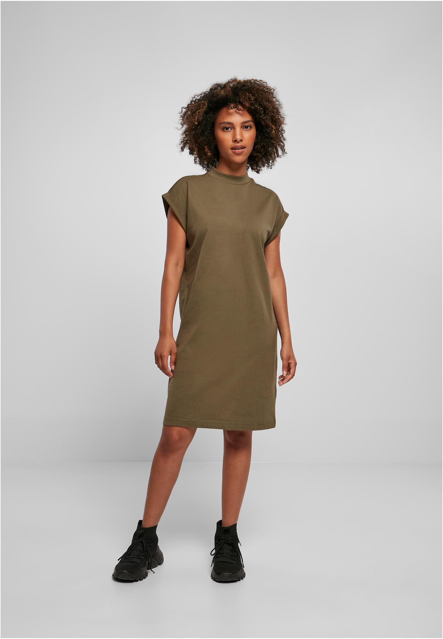 Ladies Turtle Extended Shoulder Dress olive | olive