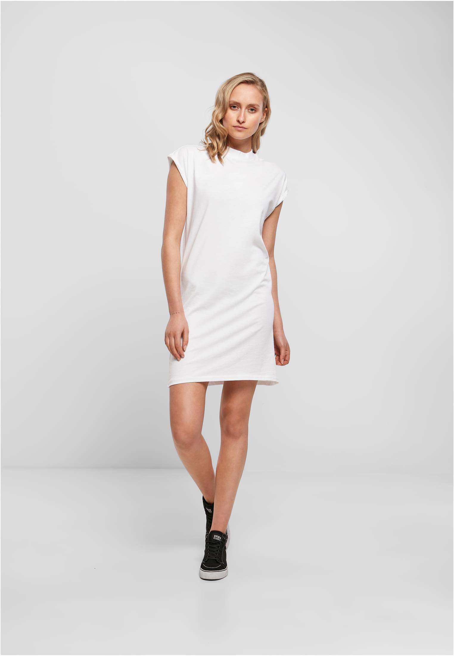 Ladies Turtle Extended Shoulder Dress white | white