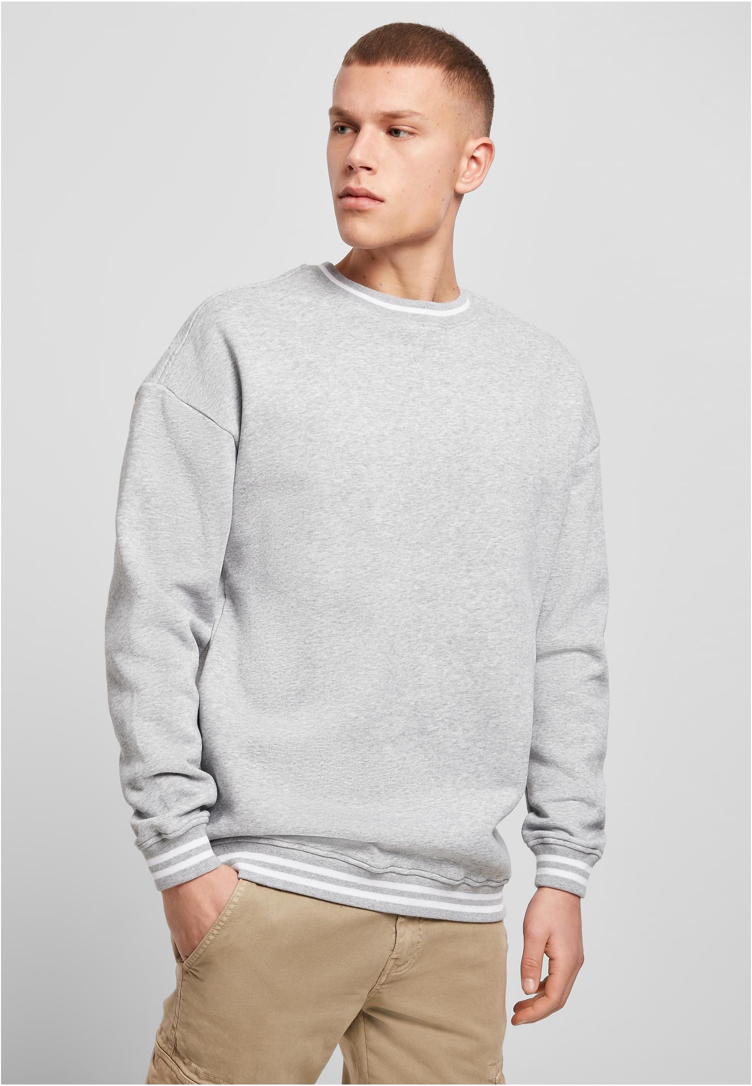 College Sweat Crew heather grey/white | heather grey/white