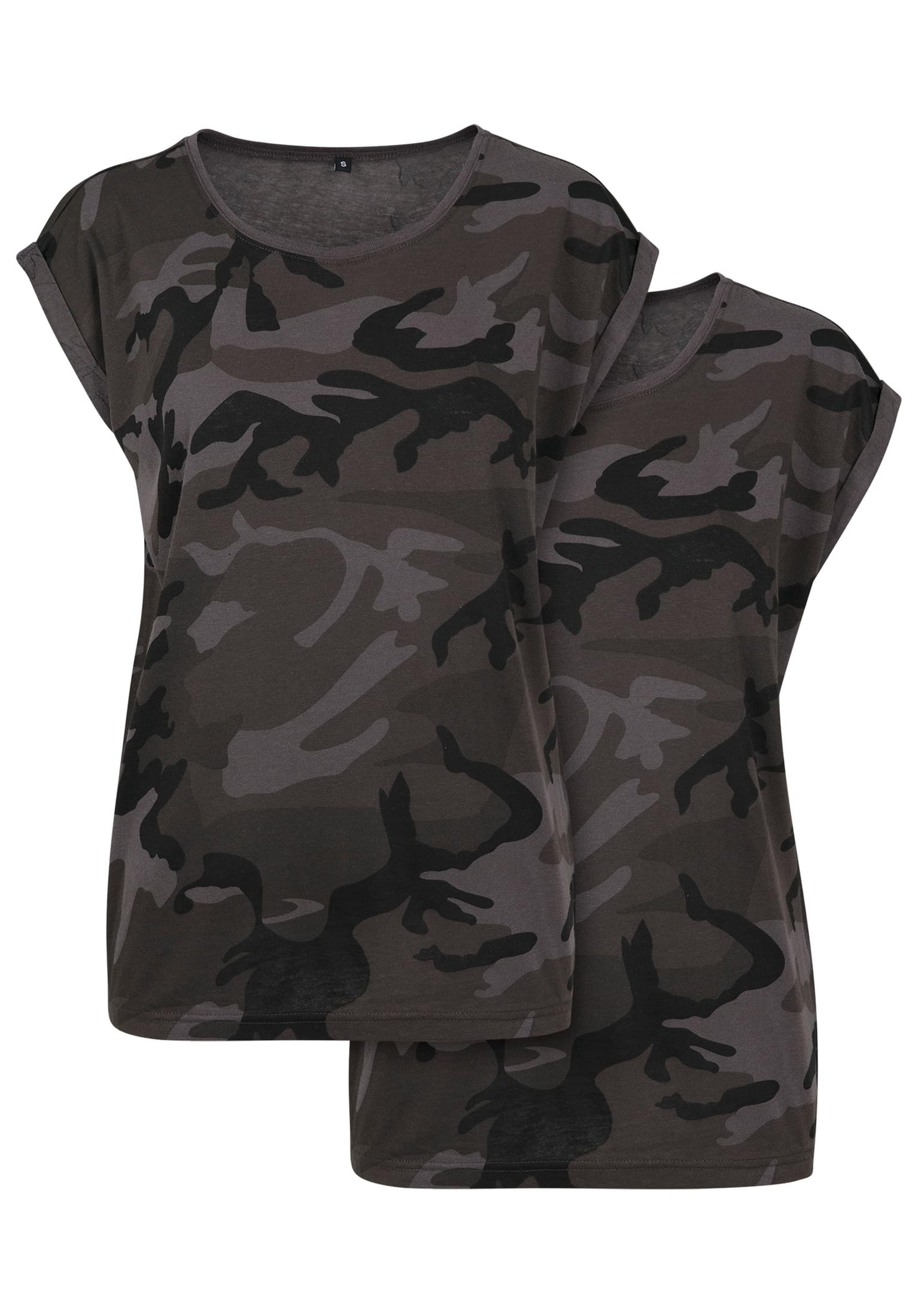 Ladies Extended Shoulder Camo Tee 2-Pack darkcamo | darkcamo