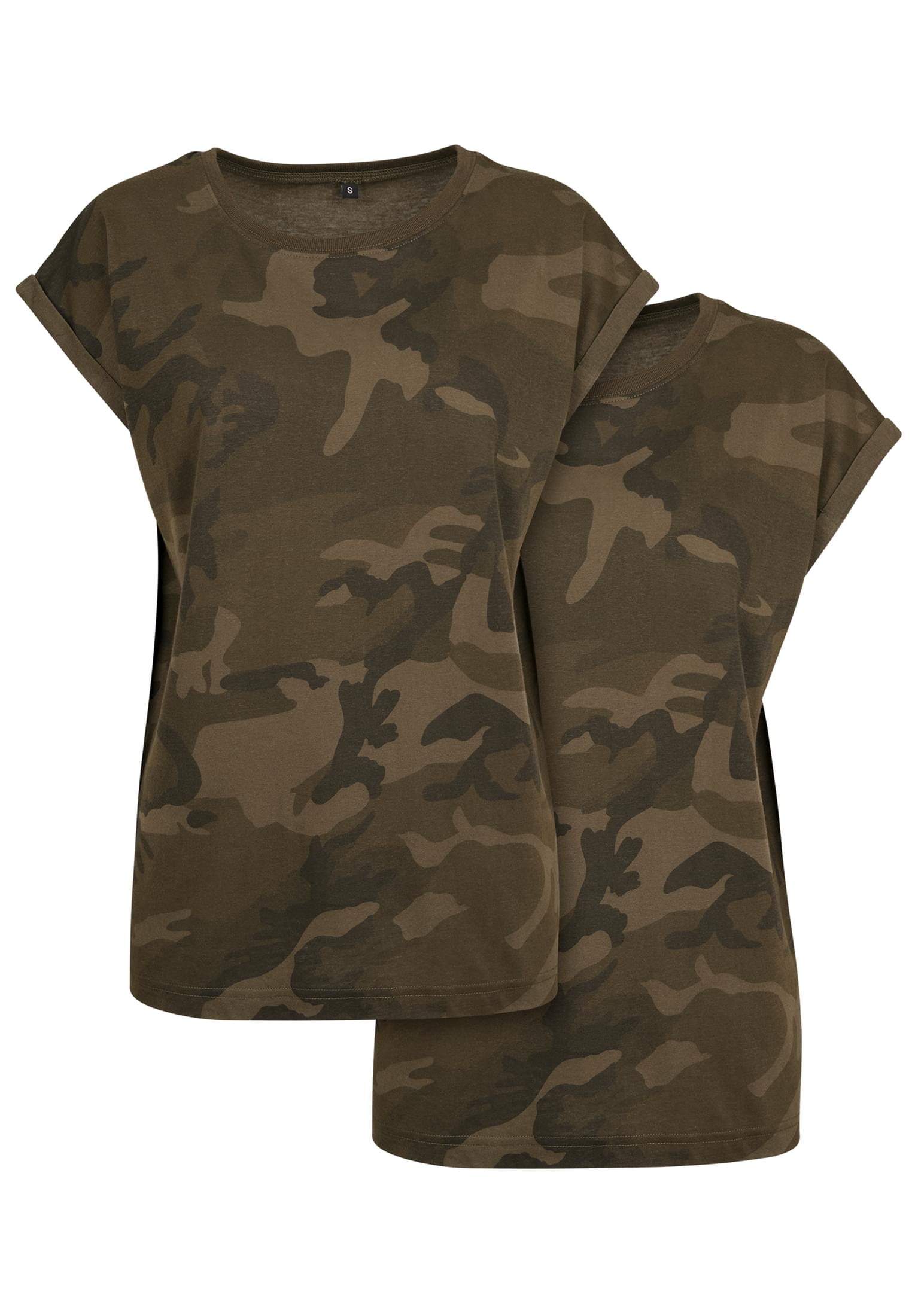 Ladies Extended Shoulder Camo Tee 2-Pack olive camo | olive camo