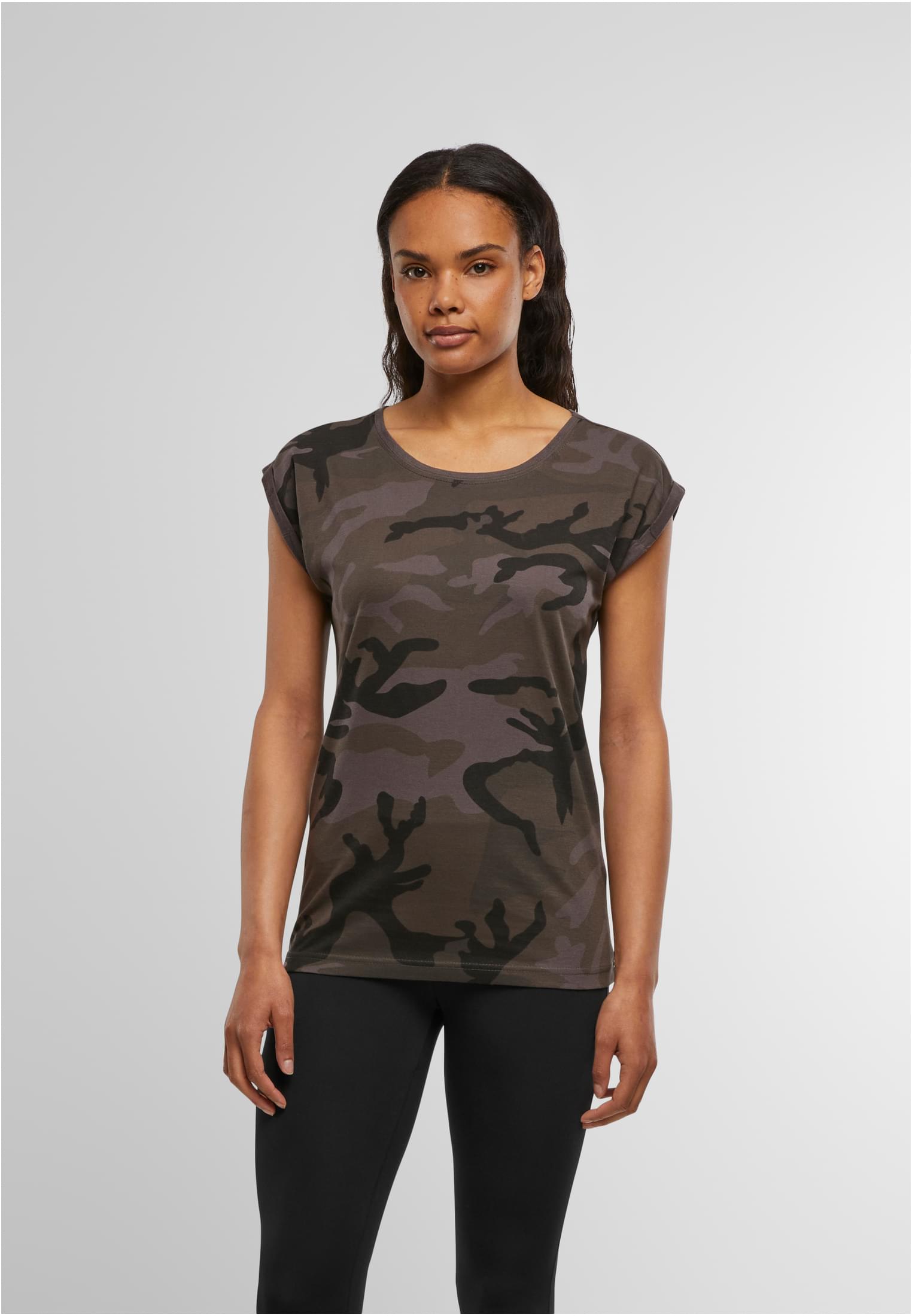 Ladies Extended Shoulder Camo Tee darkcamo | darkcamo