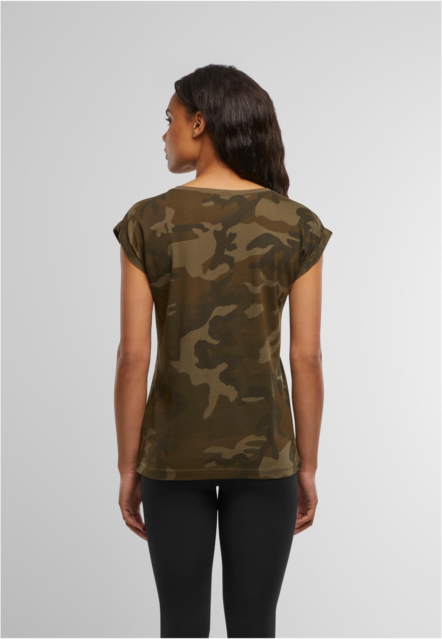 Ladies Extended Shoulder Camo Tee olive camo | olive camo