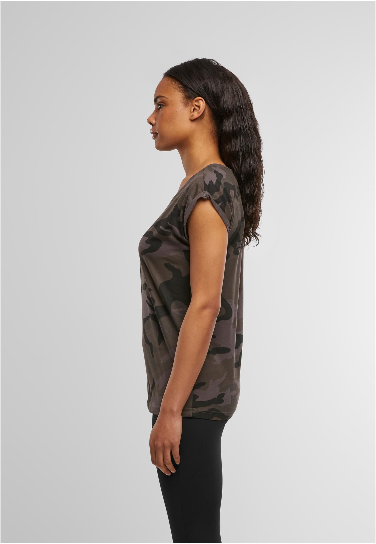 Ladies Extended Shoulder Camo Tee darkcamo | darkcamo