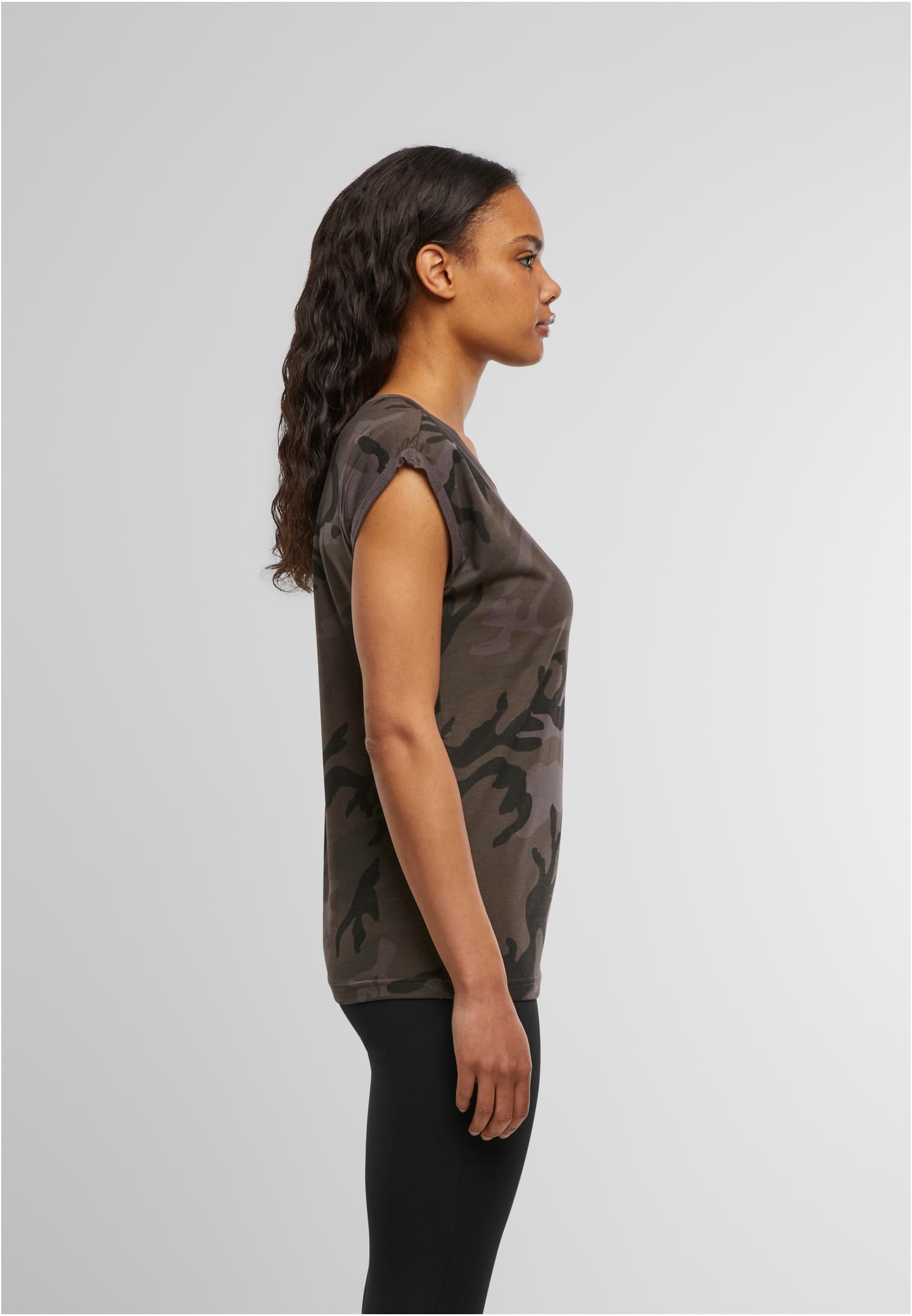 Ladies Extended Shoulder Camo Tee darkcamo | darkcamo