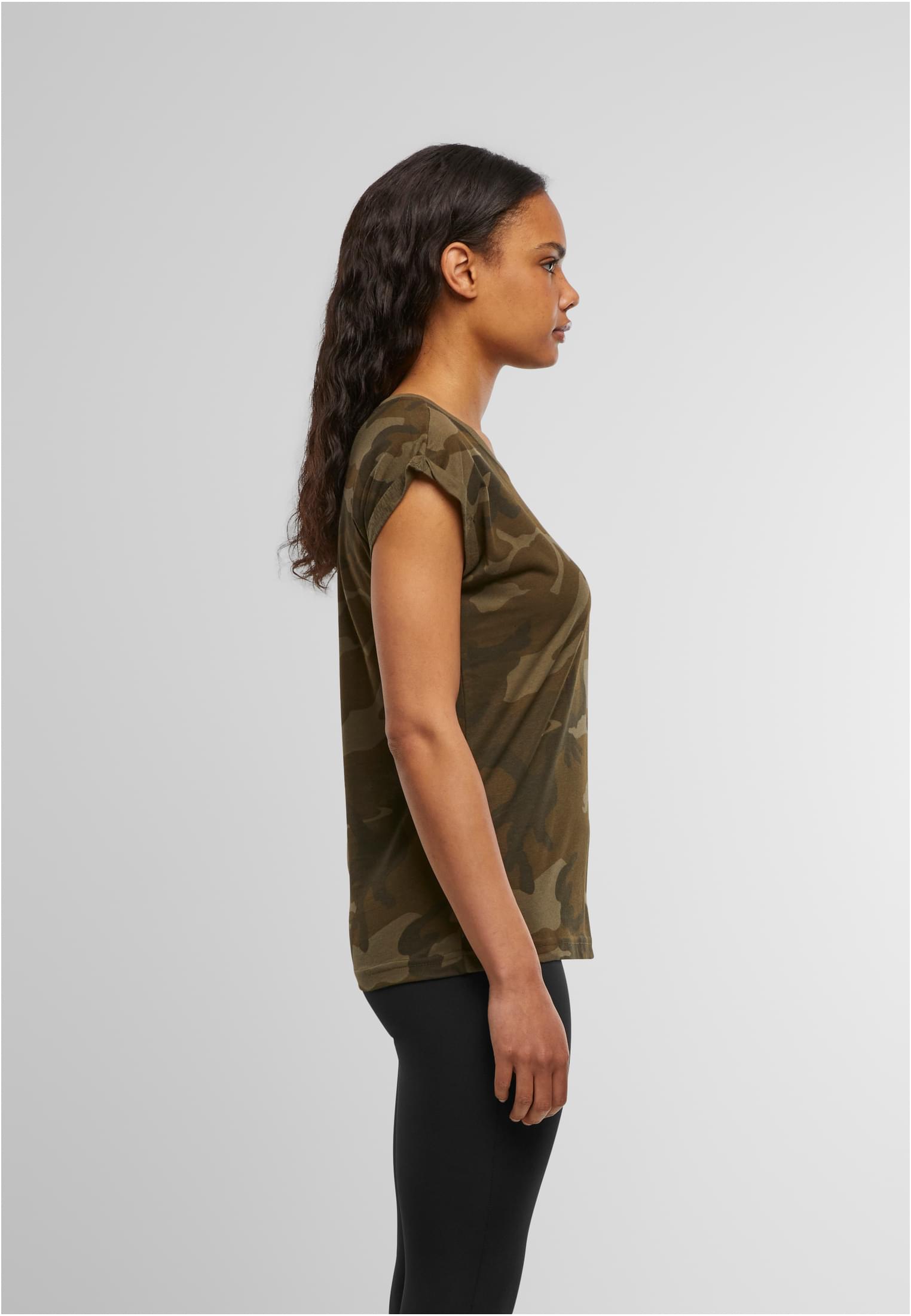 Ladies Extended Shoulder Camo Tee olive camo | olive camo